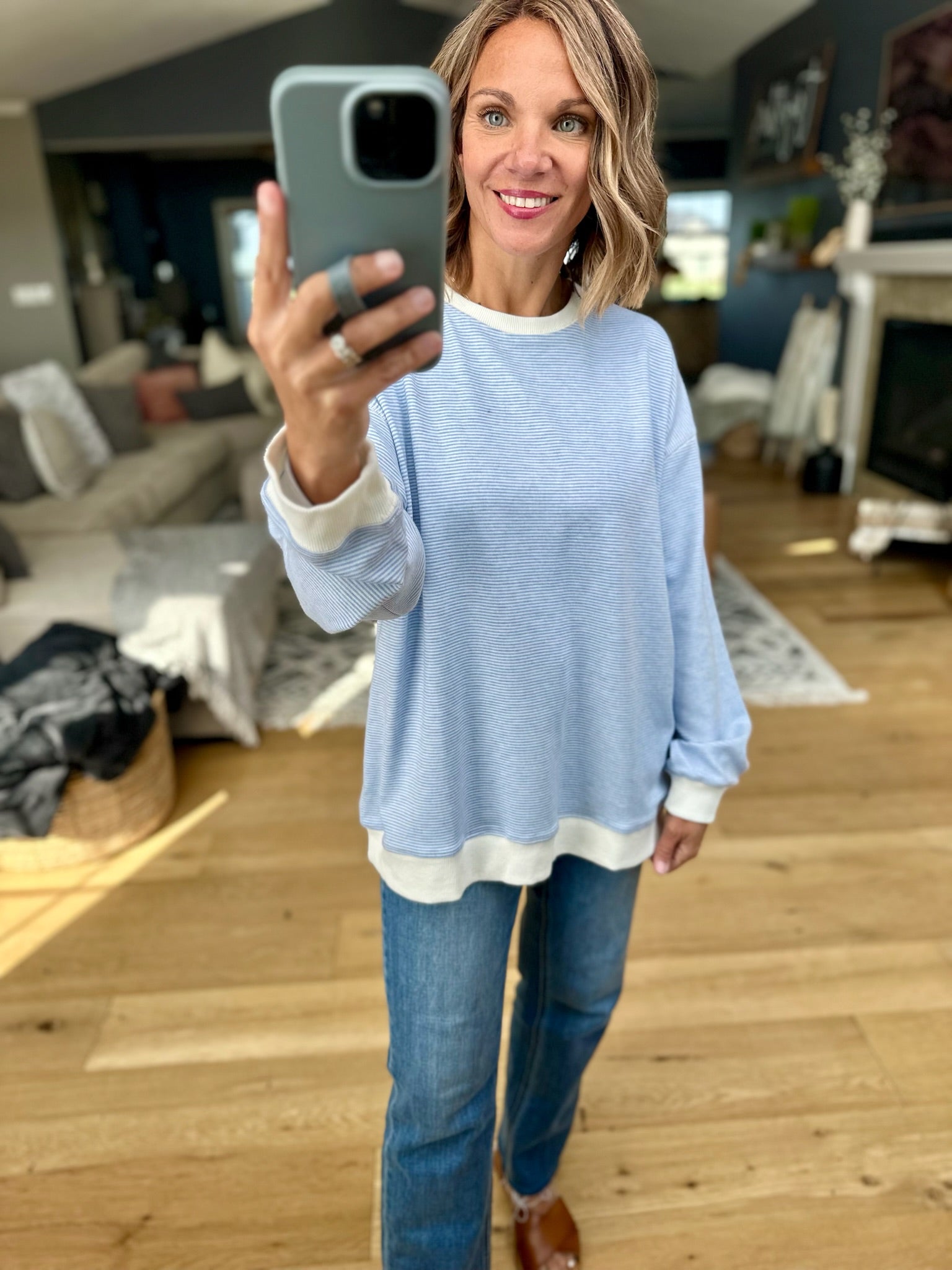 Not A Word Striped Oversized Top-Wishlist-Anna Kaytes Boutique, Women's Fashion Boutique in Grinnell, Iowa