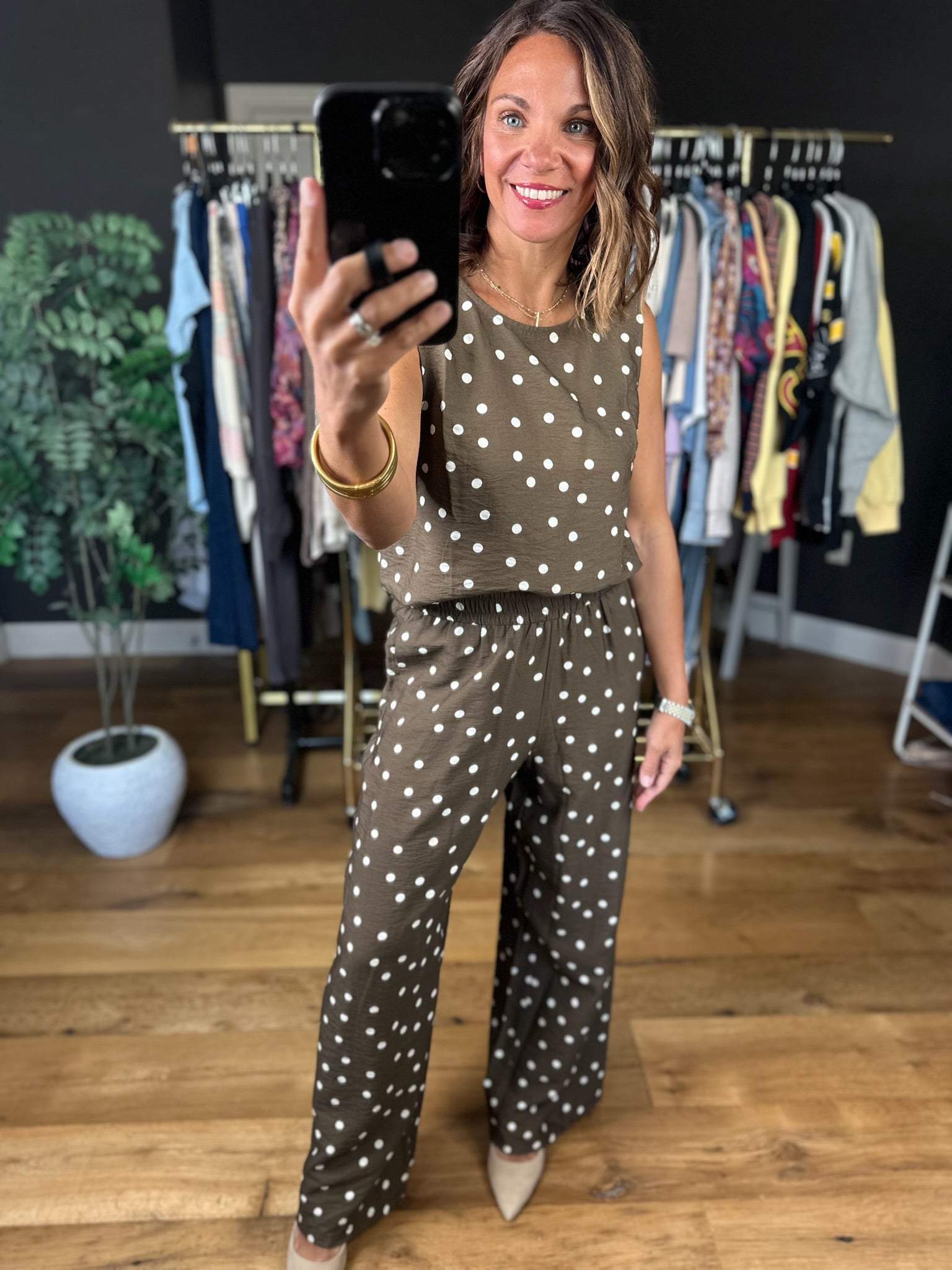 Has To Be You Polka Dot 2-Piece Set-Sleeveless-She & Sky-Anna Kaytes Boutique, Women's Fashion Boutique in Grinnell, Iowa