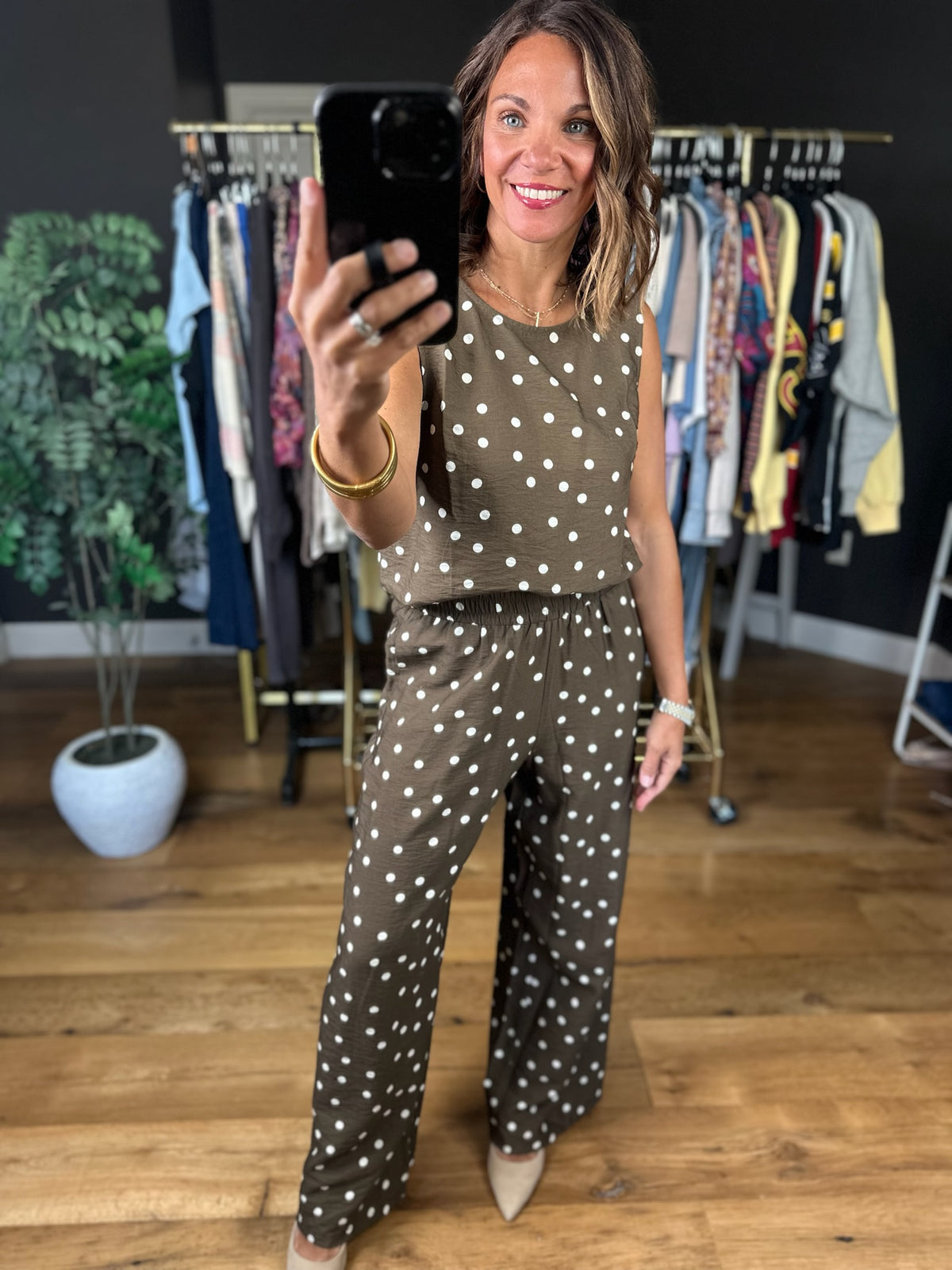 Has To Be You Polka Dot 2-Piece Set-Sleeveless-She & Sky-Anna Kaytes Boutique, Women's Fashion Boutique in Grinnell, Iowa