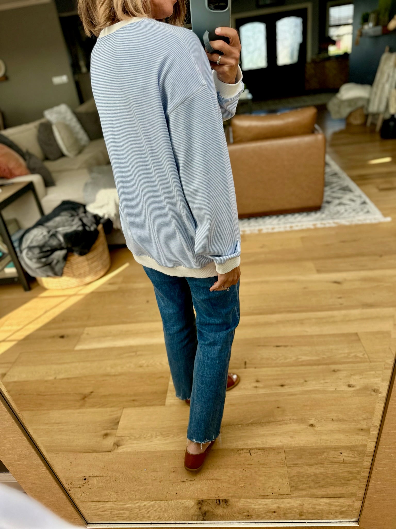 Not A Word Striped Oversized Top-Wishlist-Anna Kaytes Boutique, Women's Fashion Boutique in Grinnell, Iowa