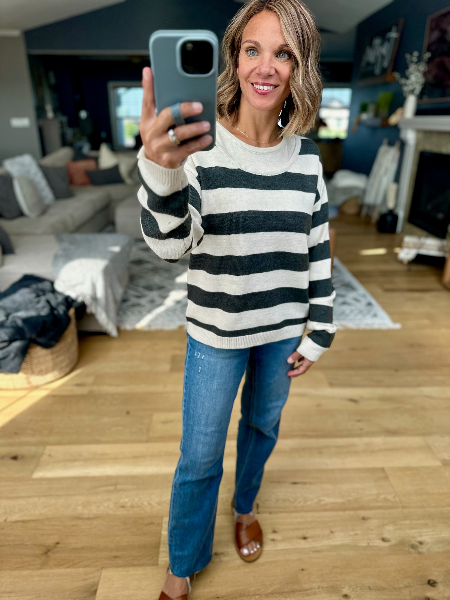 **Can't Stop Me Now Striped Knit Top-Wishlist-Anna Kaytes Boutique, Women's Fashion Boutique in Grinnell, Iowa