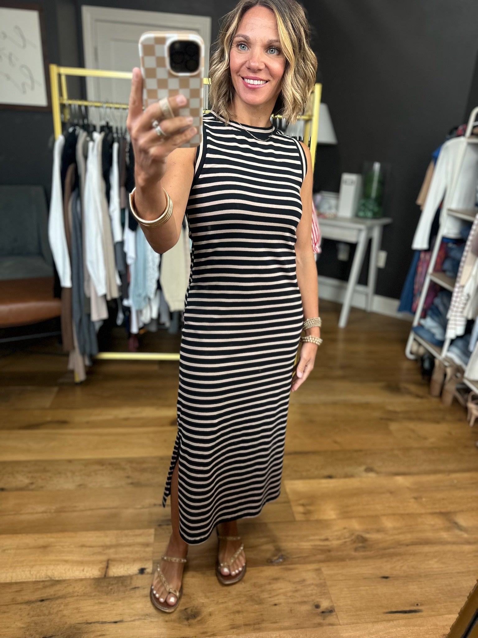 Stand By Me Striped Midi Dress - Multiple Options-Dresses-Eesome-Anna Kaytes Boutique, Women's Fashion Boutique in Grinnell, Iowa