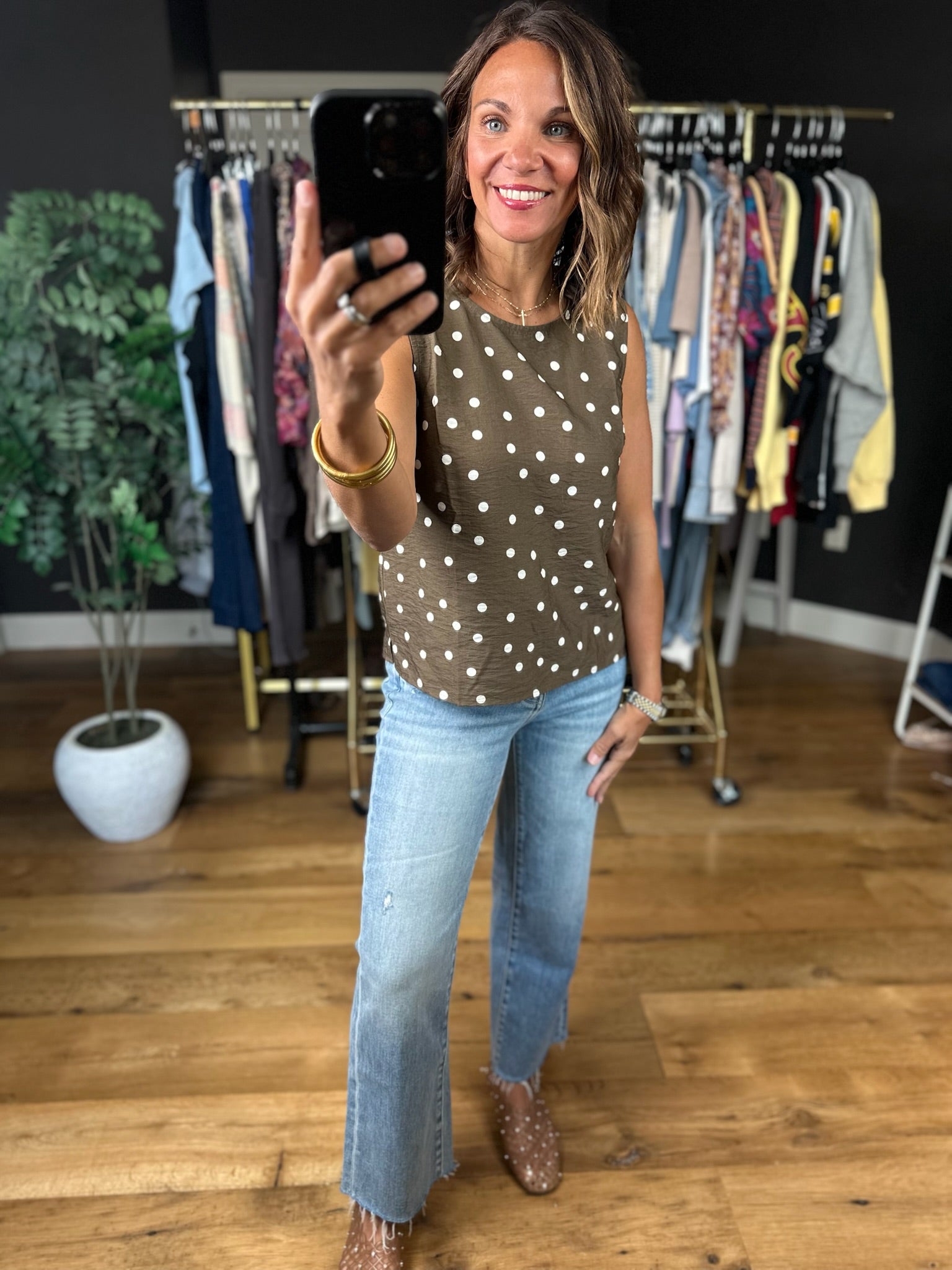 Has To Be You Polka Dot 2-Piece Set-Sleeveless-She & Sky-Anna Kaytes Boutique, Women's Fashion Boutique in Grinnell, Iowa