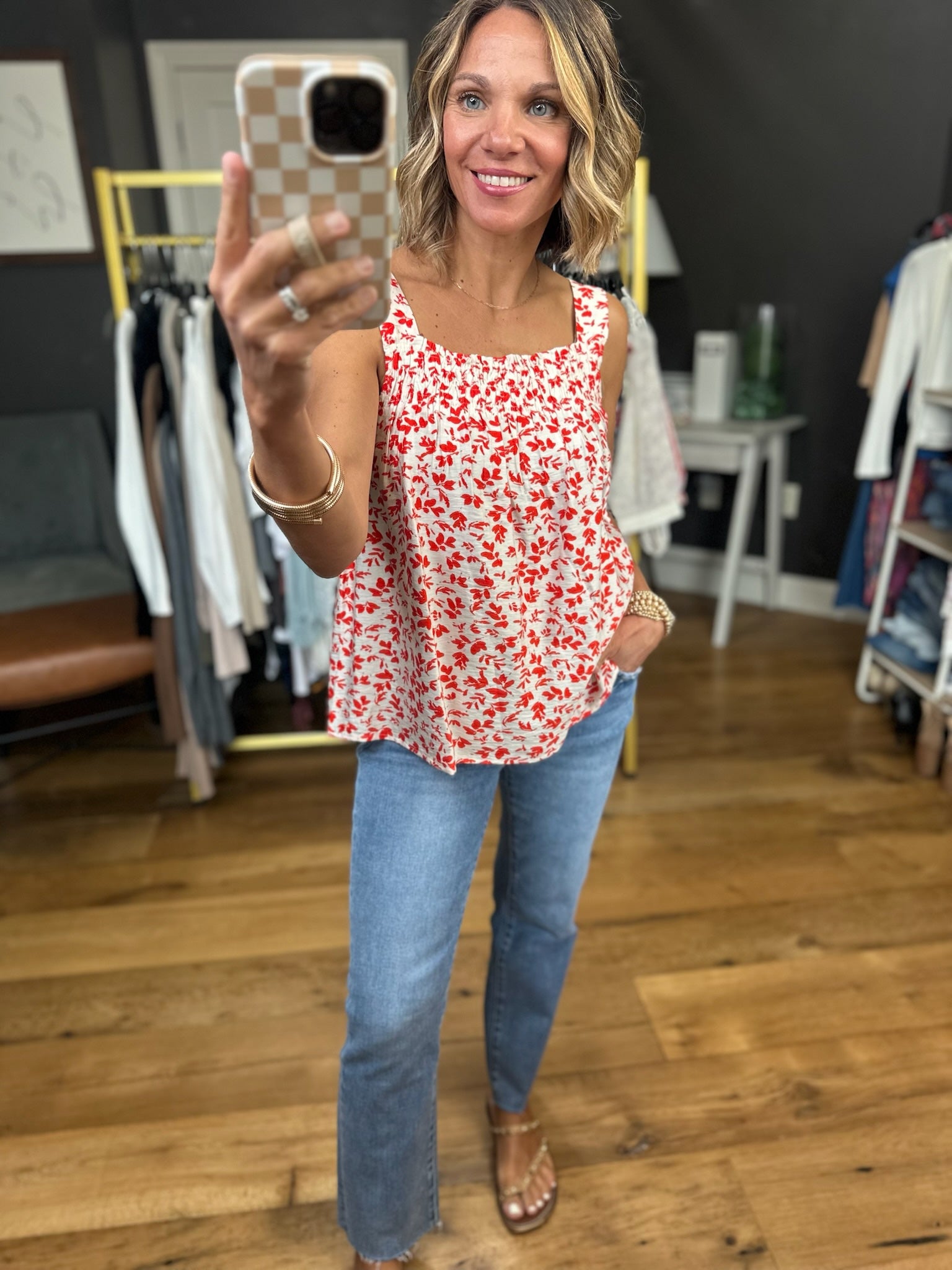 Something Magical Floral Top - Red-Staccato-Anna Kaytes Boutique, Women's Fashion Boutique in Grinnell, Iowa