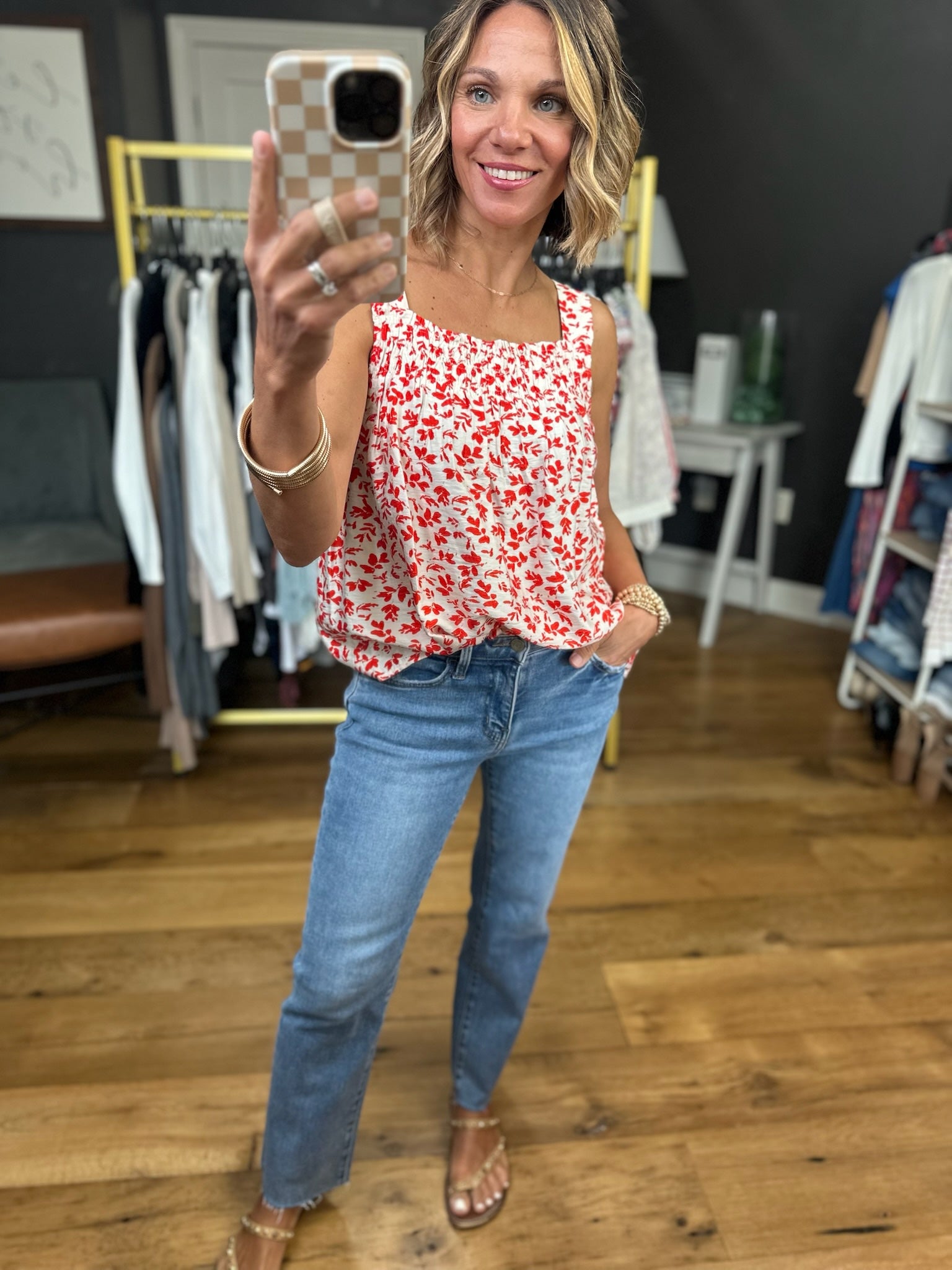 Something Magical Floral Top - Red-Staccato-Anna Kaytes Boutique, Women's Fashion Boutique in Grinnell, Iowa