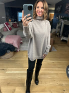Thinking Of Us Mock-Neck Tunic Sweater-Sweaters-Anniewear-Anna Kaytes Boutique, Women's Fashion Boutique in Grinnell, Iowa