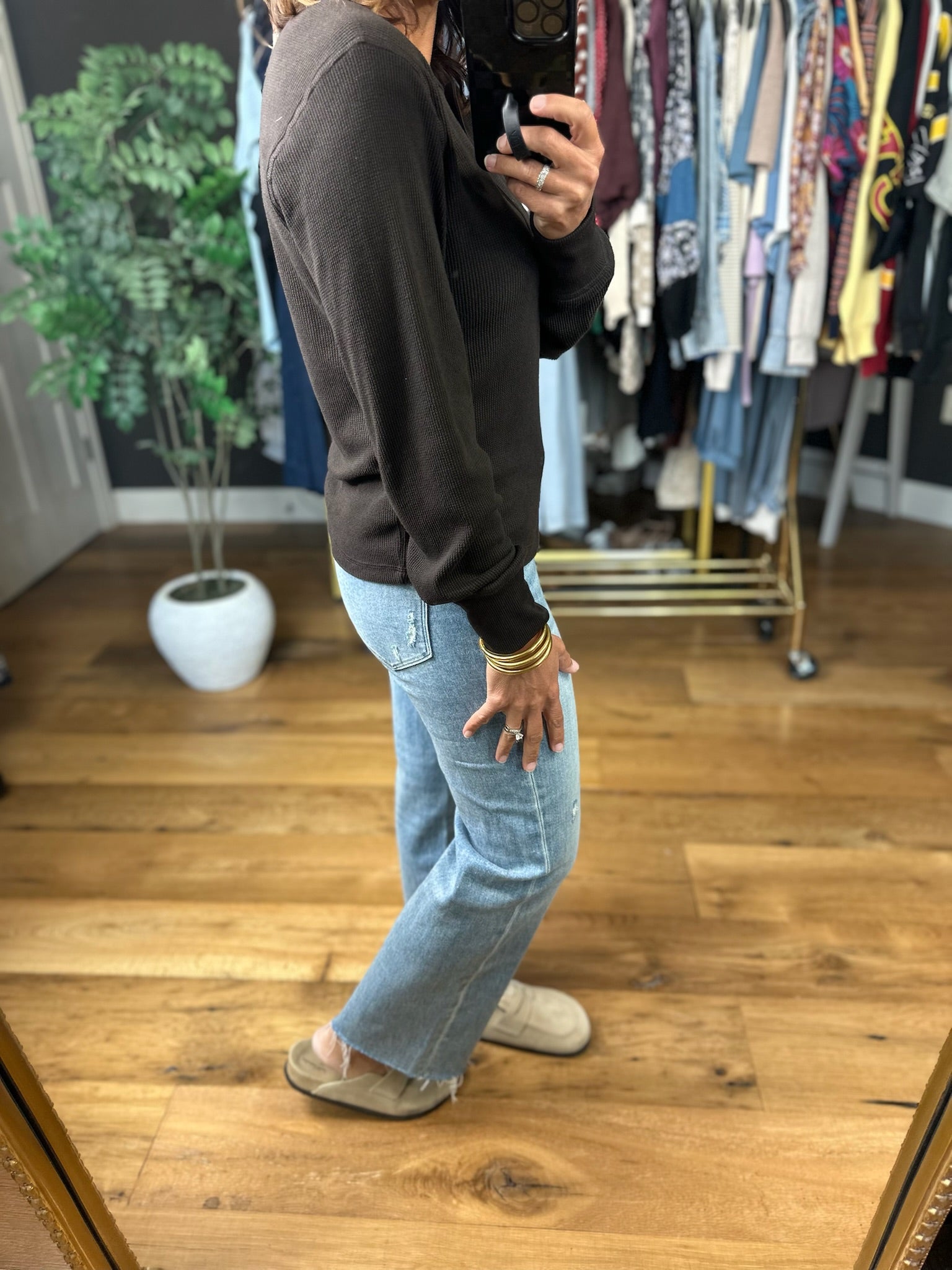 Love It Here Ribbed Henley Top-Long Sleeves-Thread & Supply-Anna Kaytes Boutique, Women's Fashion Boutique in Grinnell, Iowa