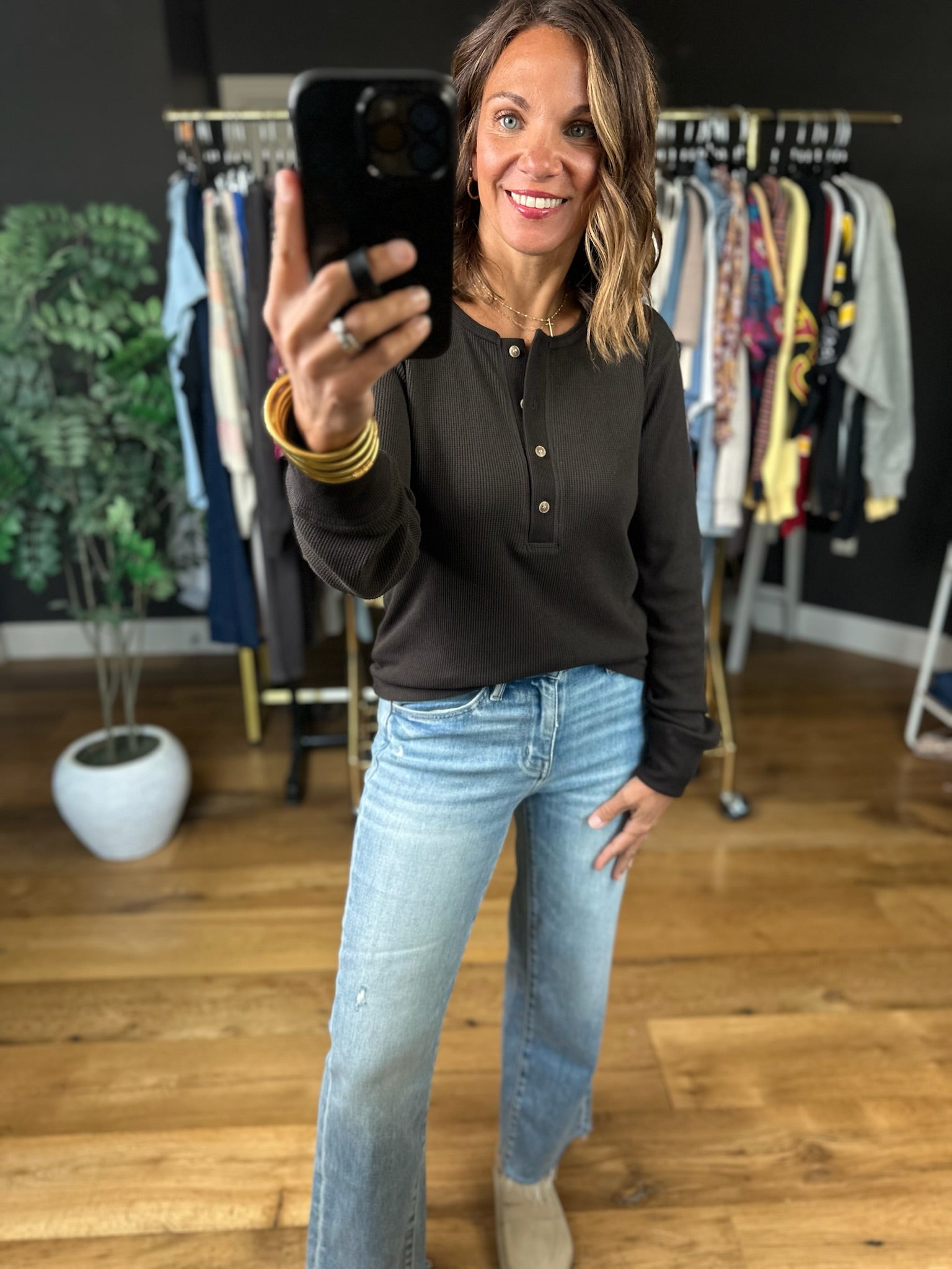 Love It Here Ribbed Henley Top-Long Sleeves-Thread & Supply-Anna Kaytes Boutique, Women's Fashion Boutique in Grinnell, Iowa