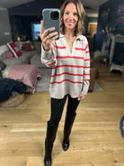 Conventional Holiday V-Neck Sweater-Sweaters-By Together-Anna Kaytes Boutique, Women's Fashion Boutique in Grinnell, Iowa