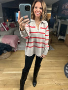 Conventional Holiday V-Neck Sweater-Sweaters-By Together-Anna Kaytes Boutique, Women's Fashion Boutique in Grinnell, Iowa