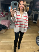 Conventional Holiday V-Neck Sweater-Sweaters-By Together-Anna Kaytes Boutique, Women's Fashion Boutique in Grinnell, Iowa