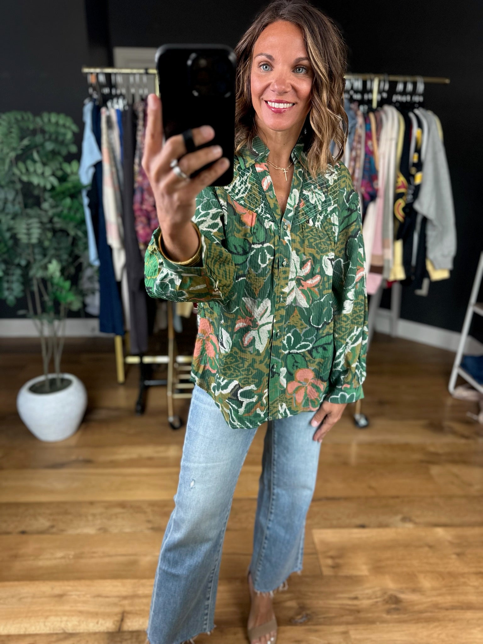 Sunday Best Floral Top-Long Sleeves-Umgee-Anna Kaytes Boutique, Women's Fashion Boutique in Grinnell, Iowa