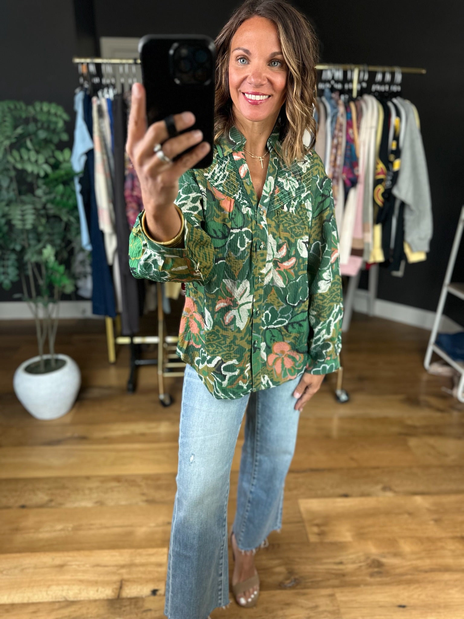 Sunday Best Floral Top-Long Sleeves-Umgee-Anna Kaytes Boutique, Women's Fashion Boutique in Grinnell, Iowa