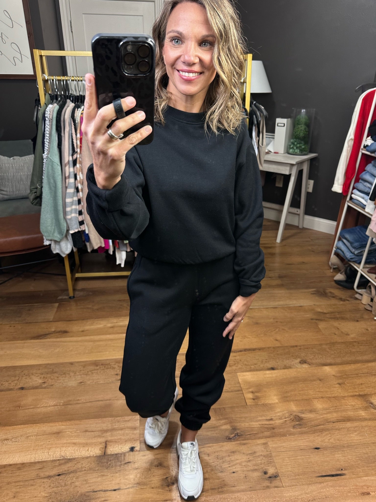 The Maddie Cropped Crew + Jogger Set - Multiple Options-Two Piece Set-Reflex T105/PA903-Anna Kaytes Boutique, Women's Fashion Boutique in Grinnell, Iowa