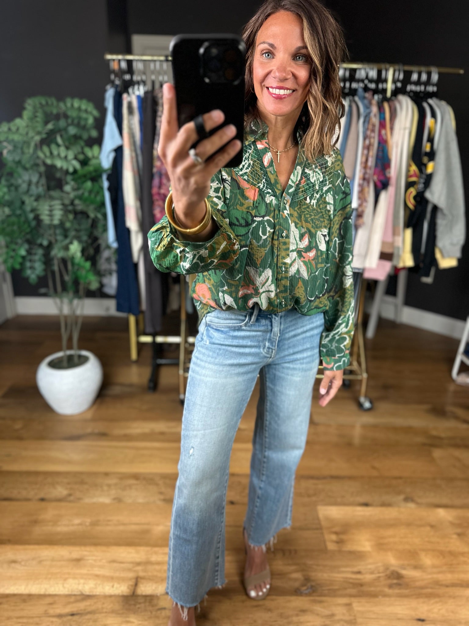 Sunday Best Floral Top-Long Sleeves-Umgee-Anna Kaytes Boutique, Women's Fashion Boutique in Grinnell, Iowa