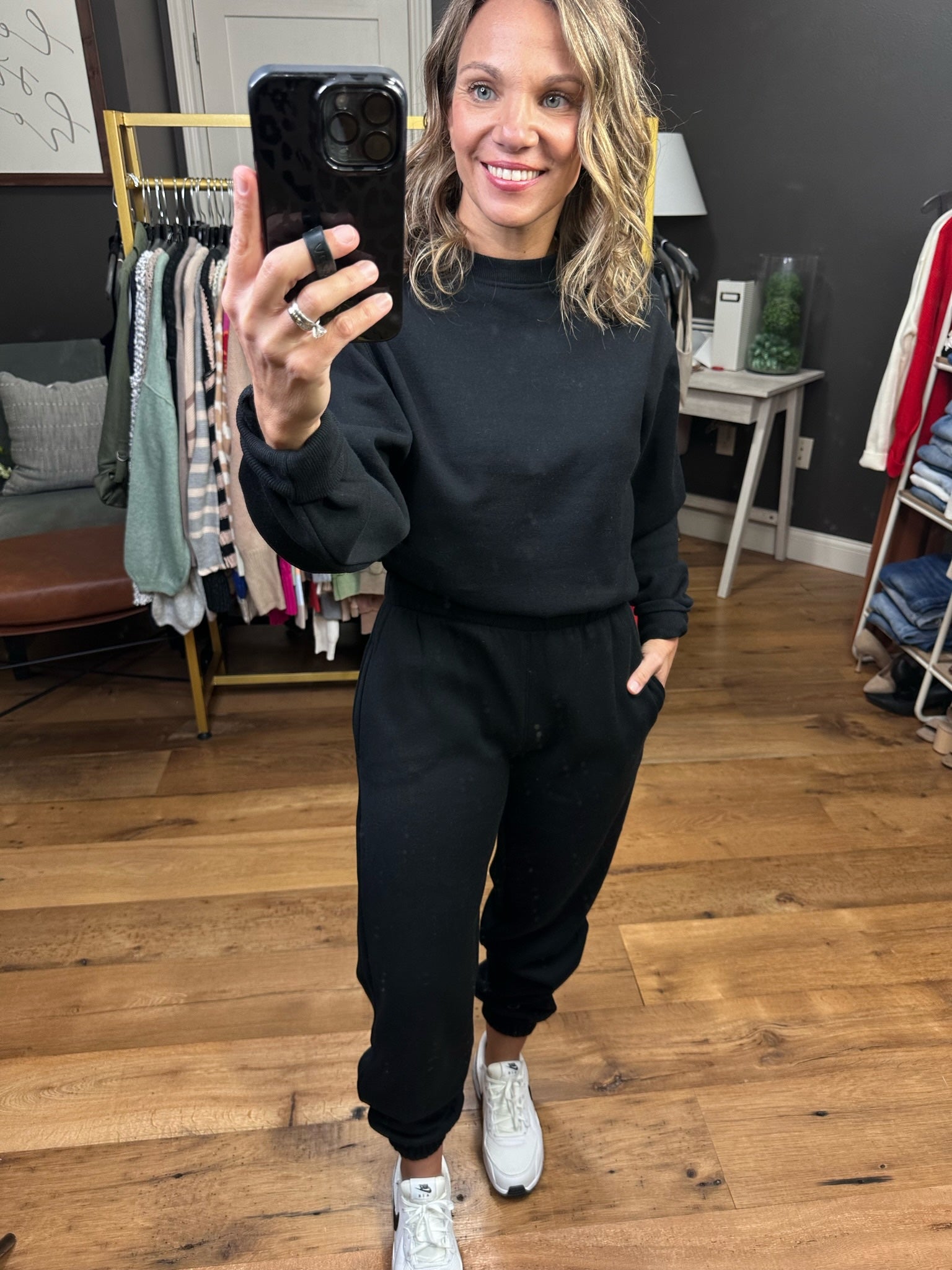 The Maddie Cropped Crew + Jogger Set - Multiple Options-Two Piece Set-Reflex T105/PA903-Anna Kaytes Boutique, Women's Fashion Boutique in Grinnell, Iowa