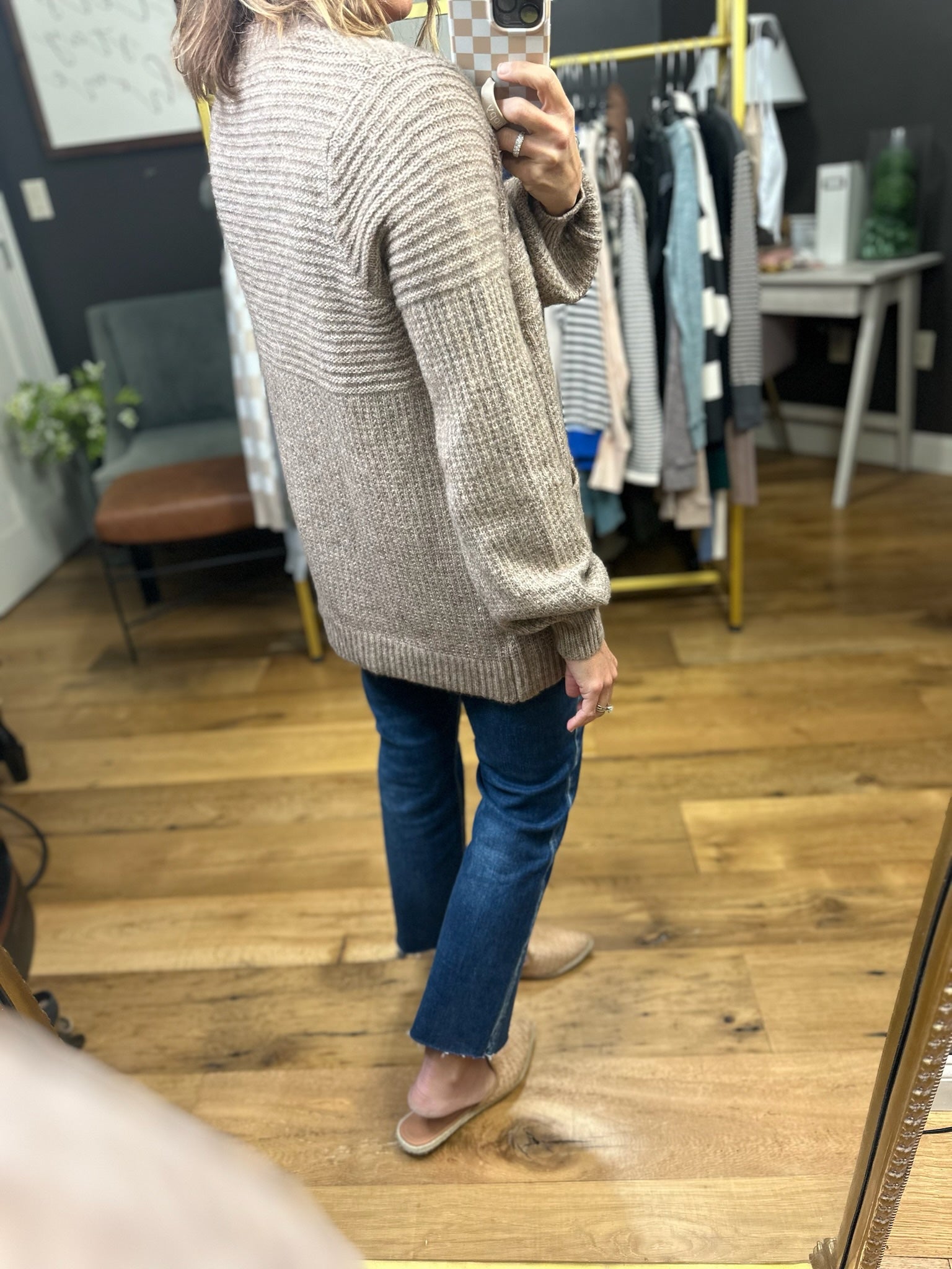 Gather Around Pocket Cardigan - Mocha-Staccato-Anna Kaytes Boutique, Women's Fashion Boutique in Grinnell, Iowa