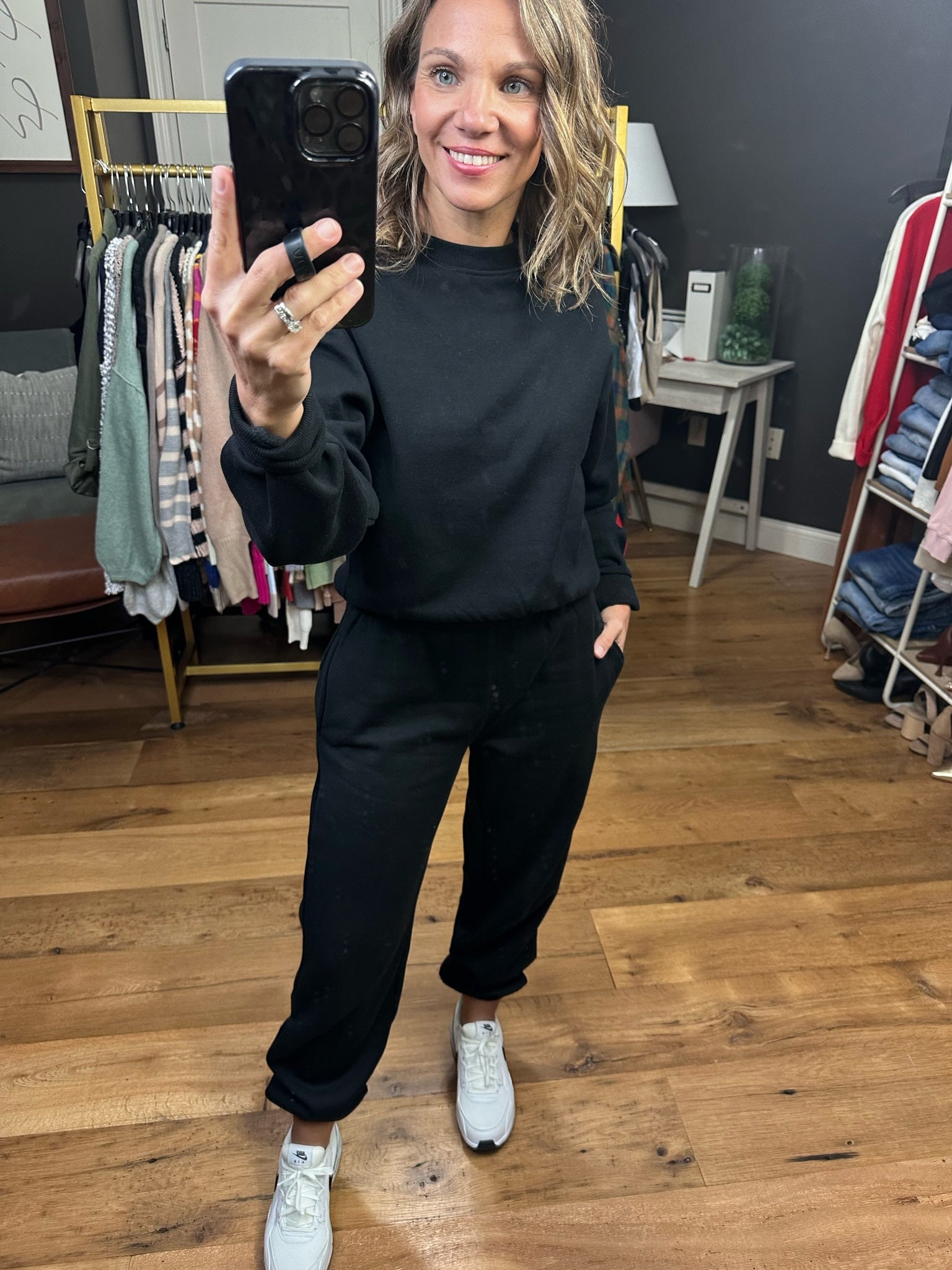 The Maddie Cropped Crew + Jogger Set - Multiple Options-Two Piece Set-Reflex T105/PA903-Anna Kaytes Boutique, Women's Fashion Boutique in Grinnell, Iowa