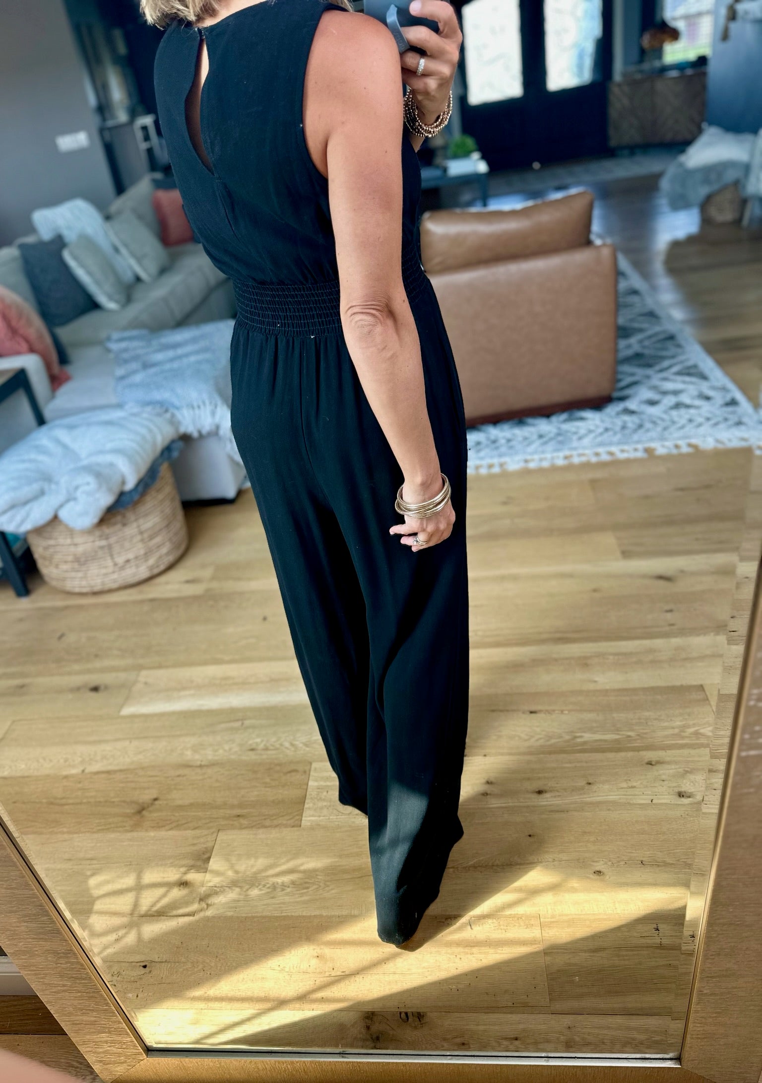 Misunderstood Tie V-Neck Jumpsuit-Wasabi & Mint-Anna Kaytes Boutique, Women's Fashion Boutique in Grinnell, Iowa