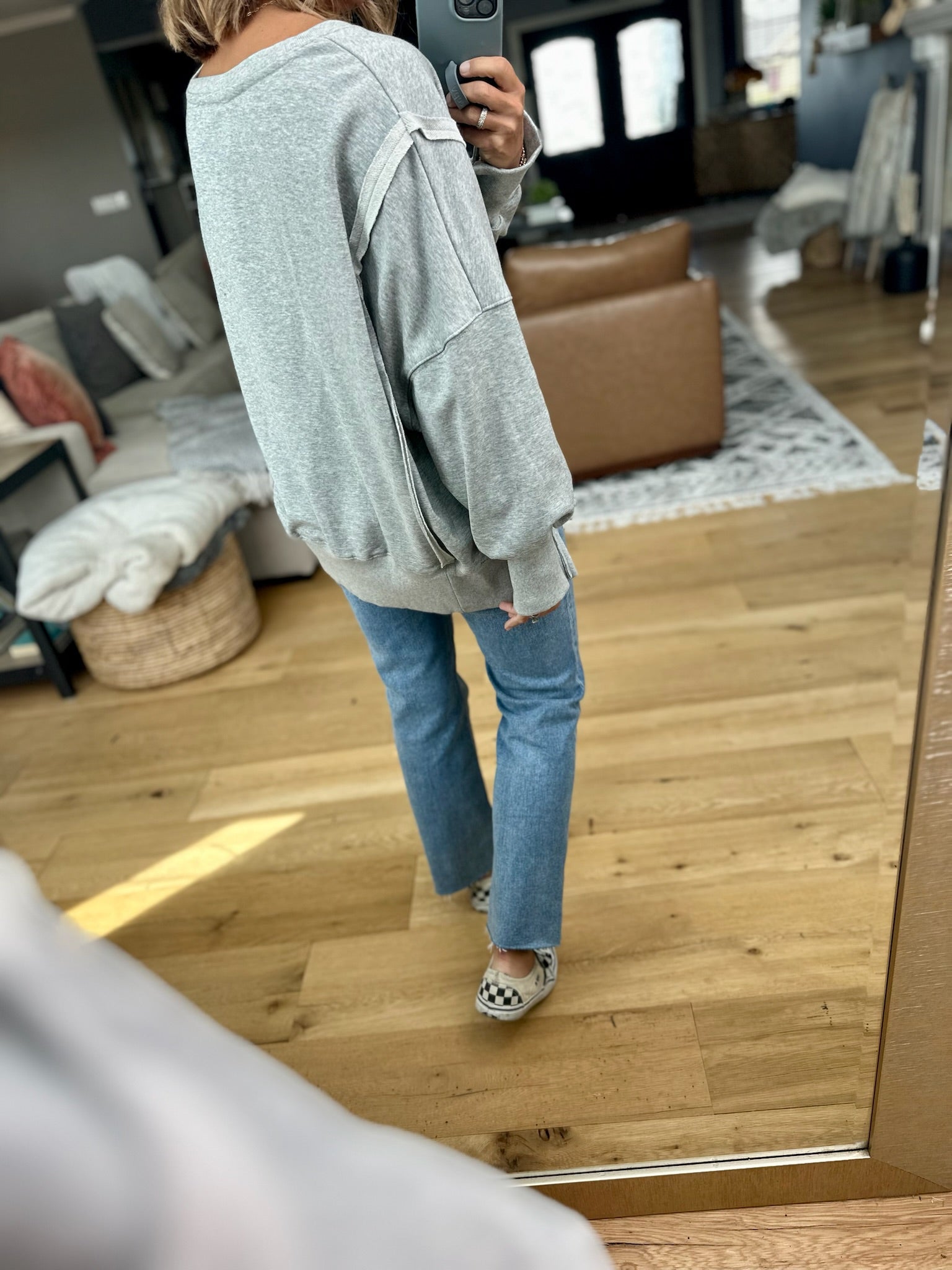 Varsity Crew Sweatshirt-Eesome-Anna Kaytes Boutique, Women's Fashion Boutique in Grinnell, Iowa