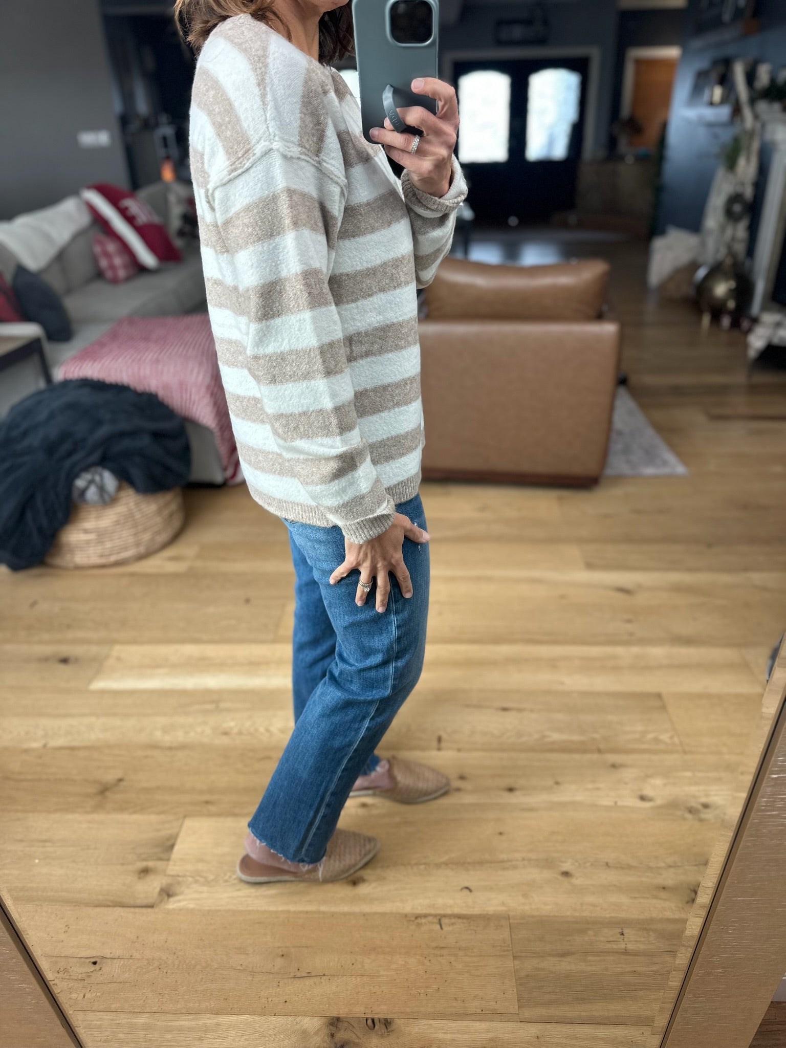 Moving Forward Striped Knit Top-Sweaters-Staccato-Anna Kaytes Boutique, Women's Fashion Boutique in Grinnell, Iowa