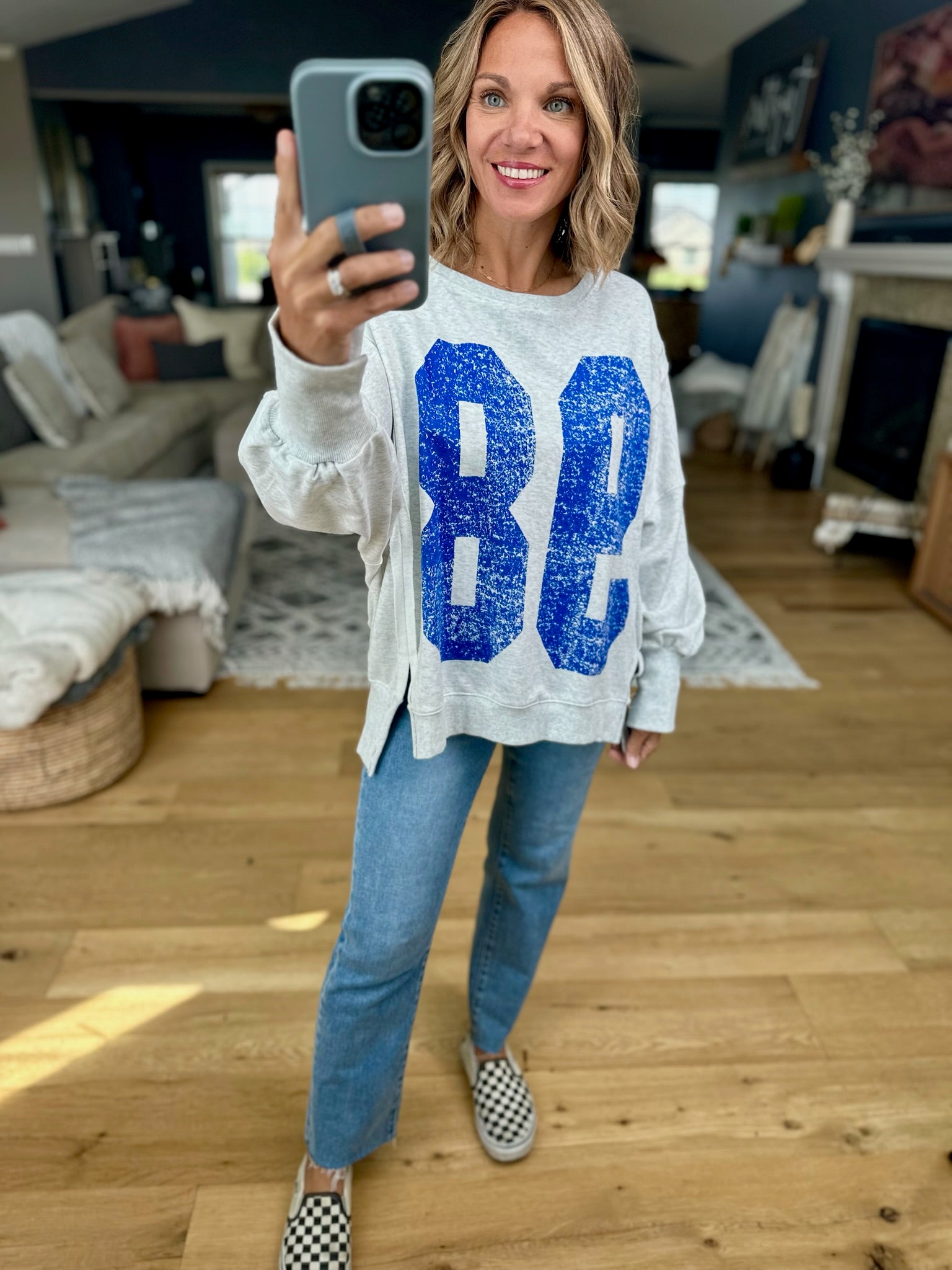 Varsity Crew Sweatshirt-Eesome-Anna Kaytes Boutique, Women's Fashion Boutique in Grinnell, Iowa