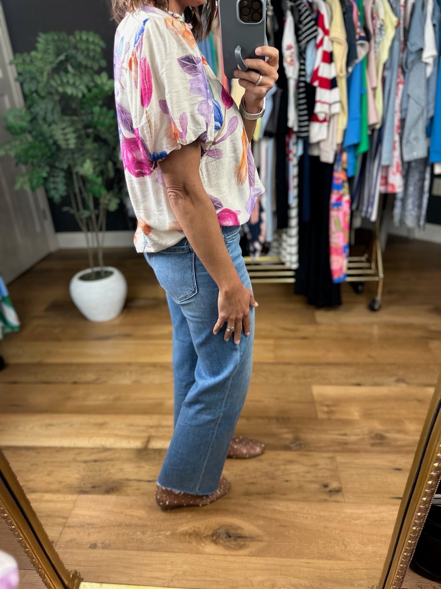 Grow In Love Floral Top-Short Sleeves-Umgee-Anna Kaytes Boutique, Women's Fashion Boutique in Grinnell, Iowa