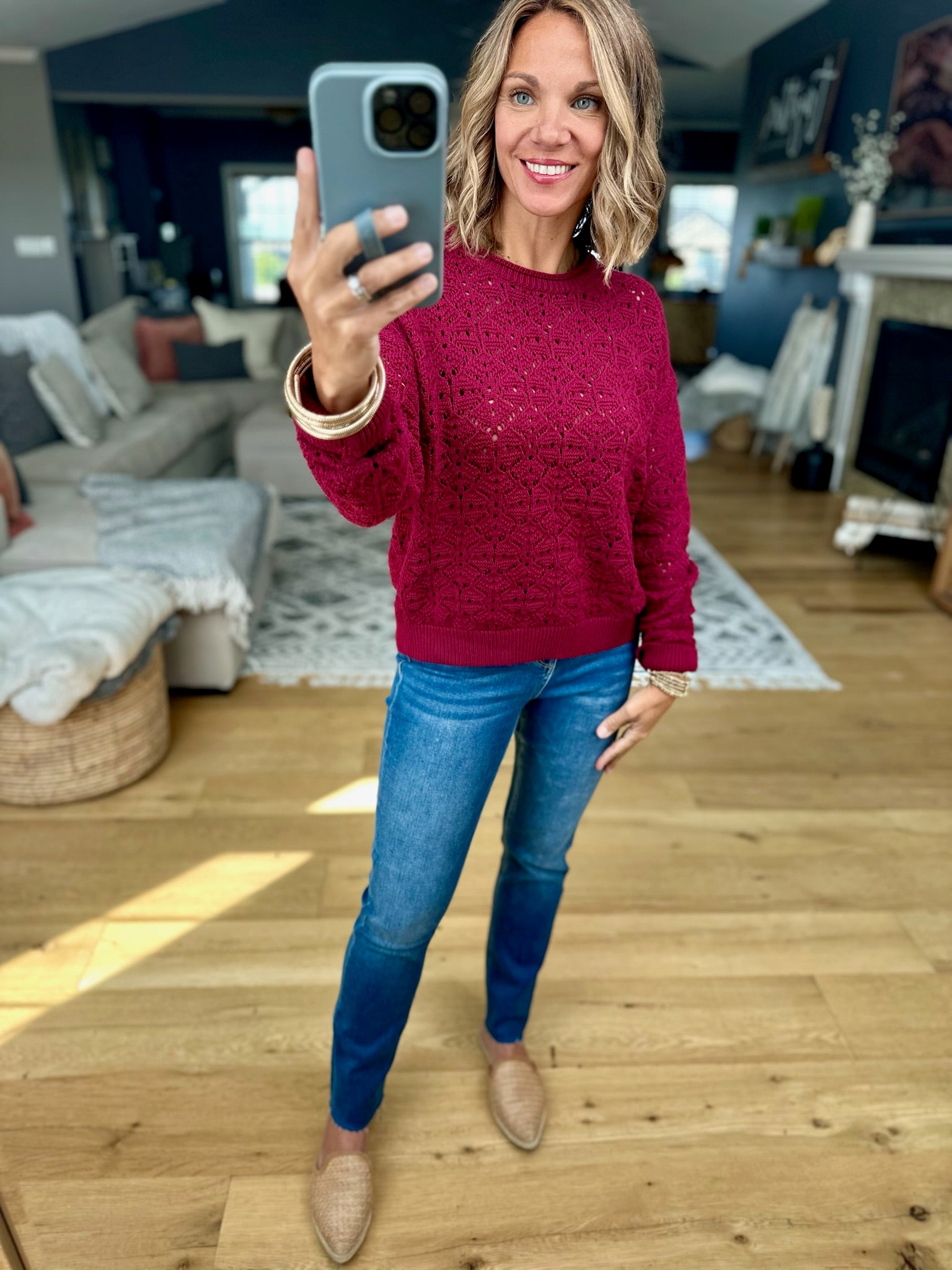 **In Our View Crochet Crewneck Top-Wishlist-Anna Kaytes Boutique, Women's Fashion Boutique in Grinnell, Iowa