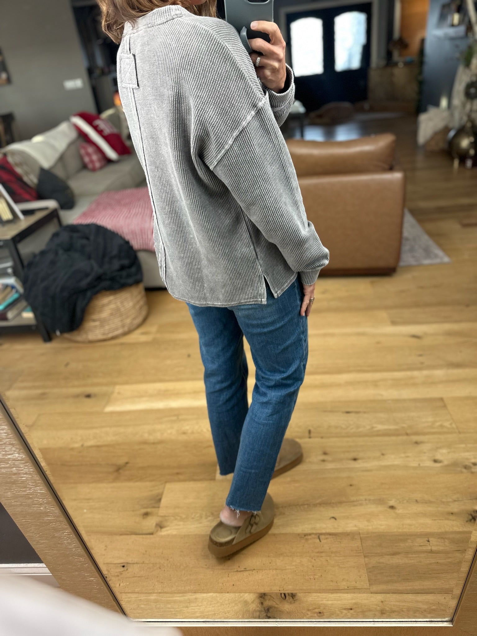 Make It Through Ribbed Long Sleeve Top-Long Sleeves-Blu Pepper-Anna Kaytes Boutique, Women's Fashion Boutique in Grinnell, Iowa