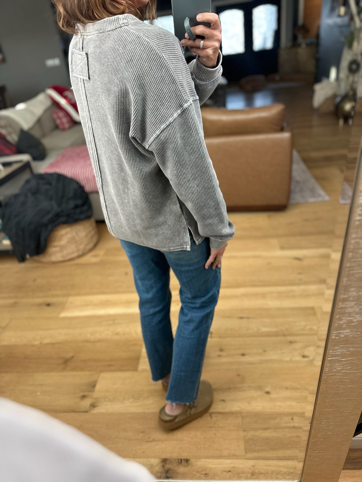 Make It Through Ribbed Long Sleeve Top-Long Sleeves-Blu Pepper-Anna Kaytes Boutique, Women's Fashion Boutique in Grinnell, Iowa