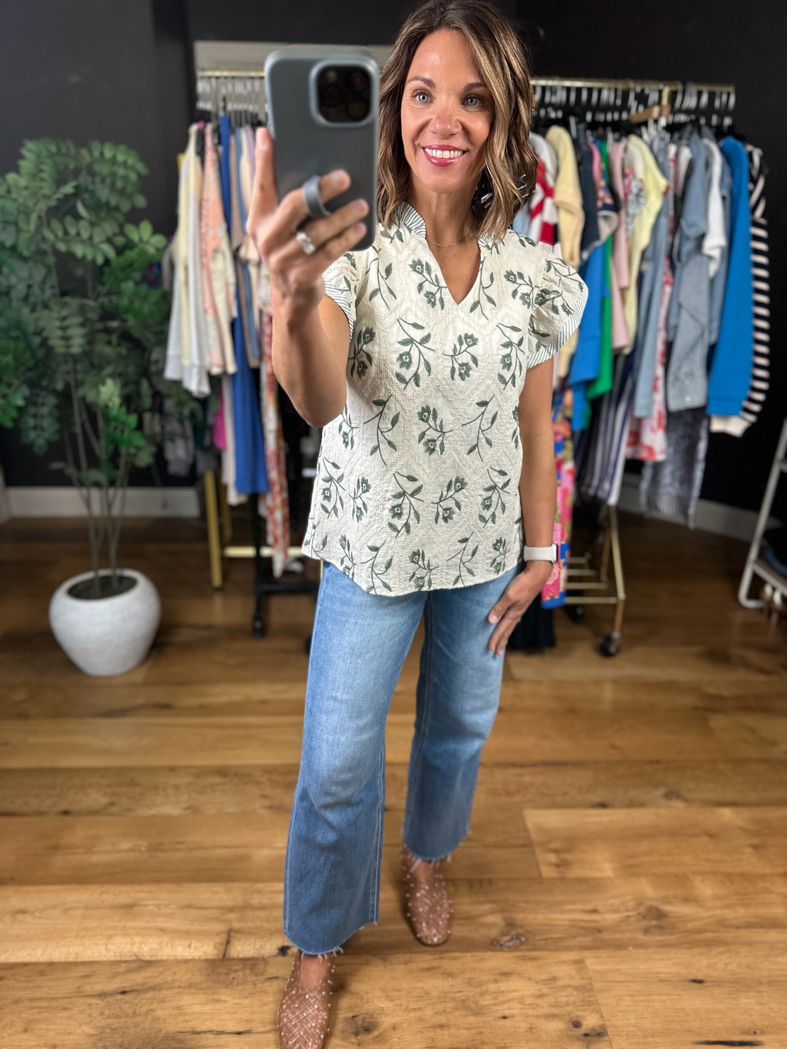 Made For Love Flutter Sleeve Top-Short Sleeves-She & Sky-Anna Kaytes Boutique, Women's Fashion Boutique in Grinnell, Iowa