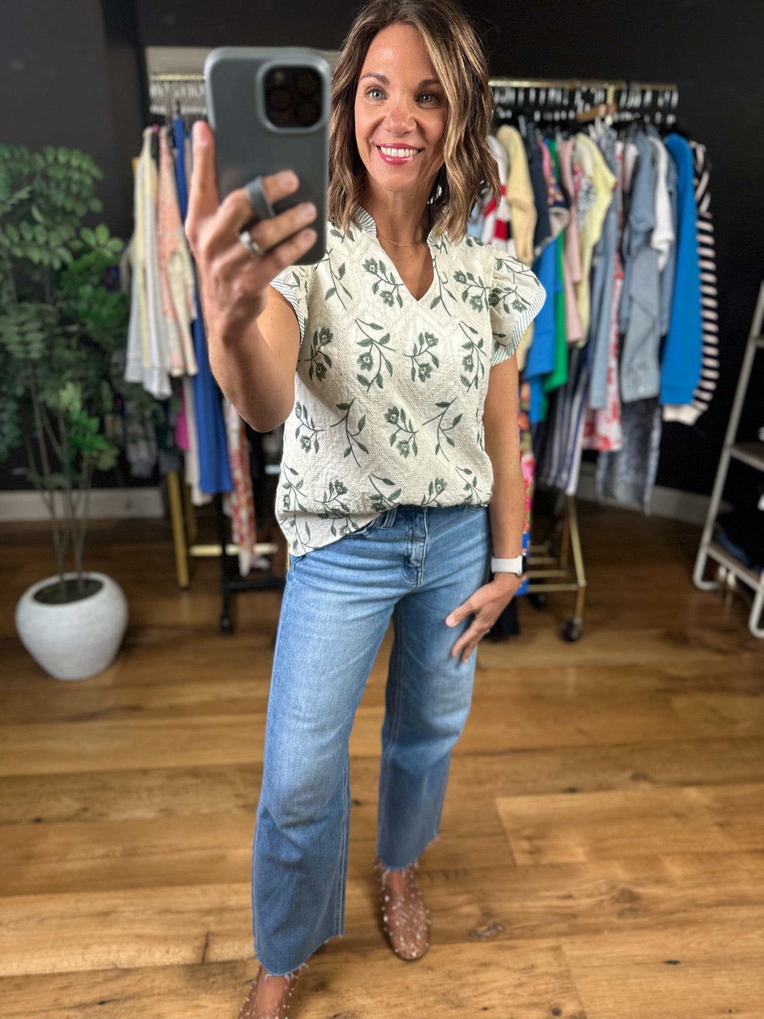 Made For Love Flutter Sleeve Top-Short Sleeves-She & Sky-Anna Kaytes Boutique, Women's Fashion Boutique in Grinnell, Iowa
