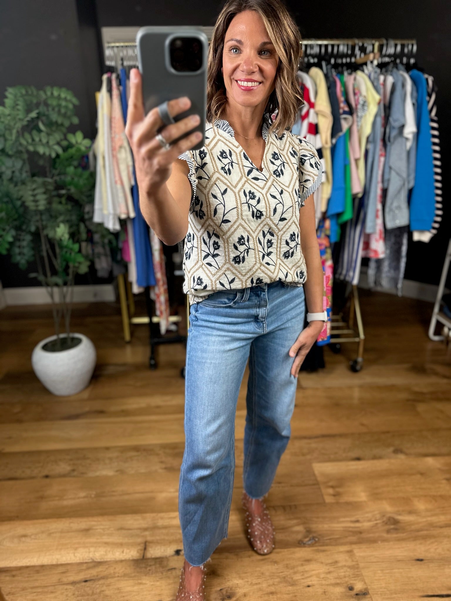 Made For Love Flutter Sleeve Top-Short Sleeves-She & Sky-Anna Kaytes Boutique, Women's Fashion Boutique in Grinnell, Iowa