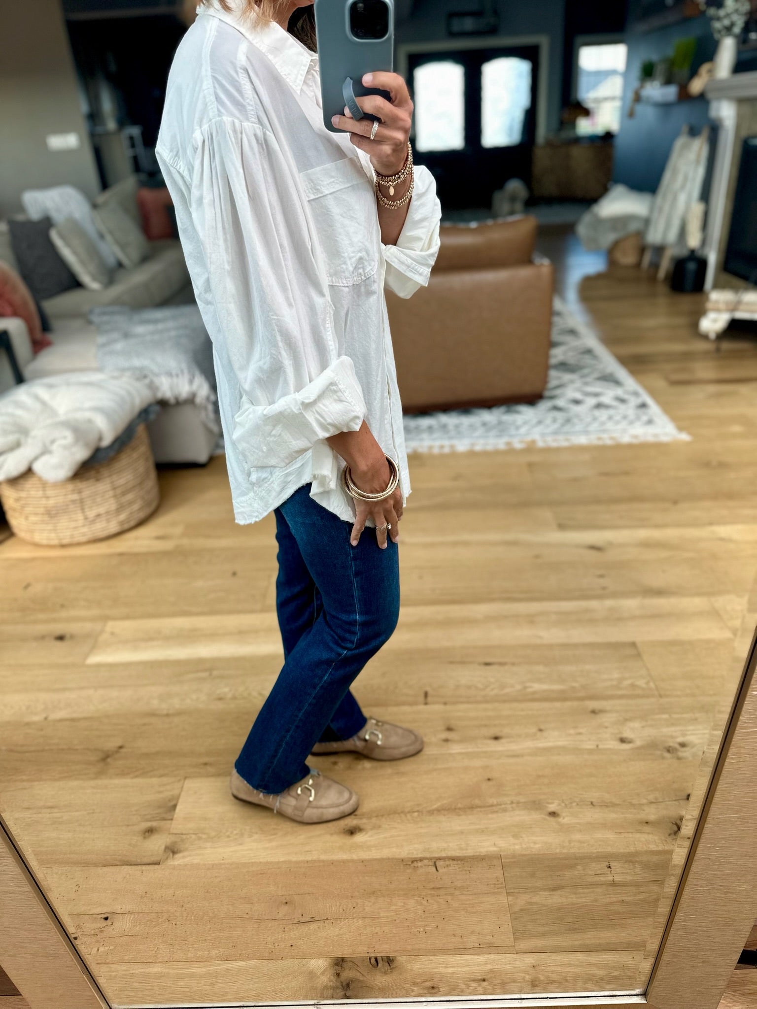 Make It My Business Boyfriend Button-Down Top-Wishlist-Anna Kaytes Boutique, Women's Fashion Boutique in Grinnell, Iowa