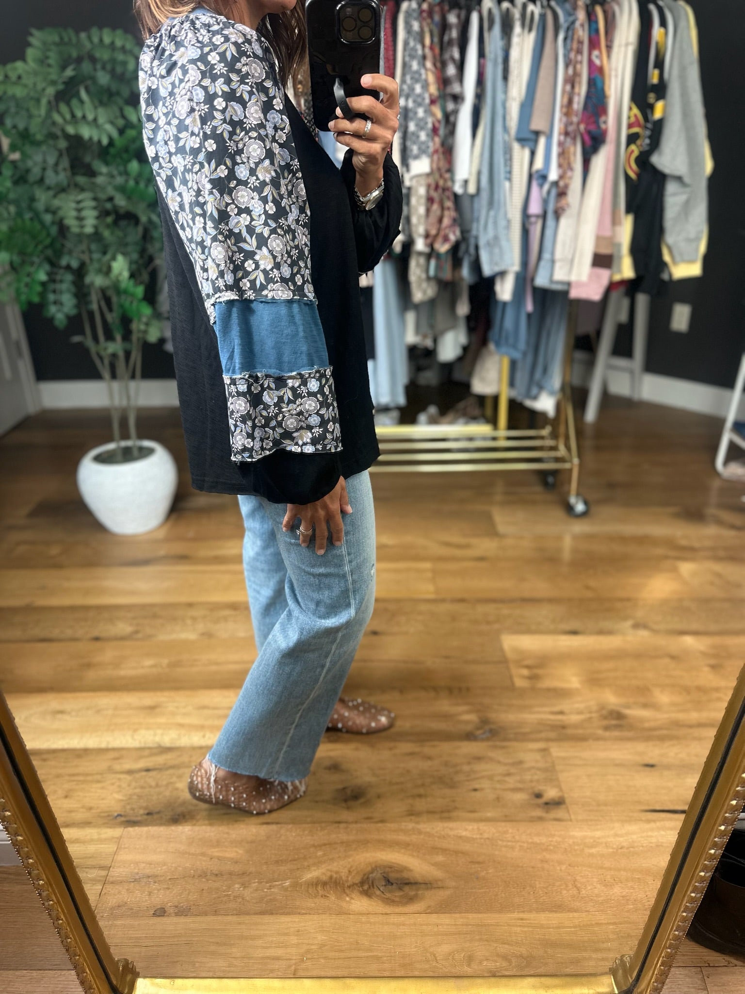 Open Doors Floral-Detail Long Sleeve Top-Long Sleeves-Umgee-Anna Kaytes Boutique, Women's Fashion Boutique in Grinnell, Iowa
