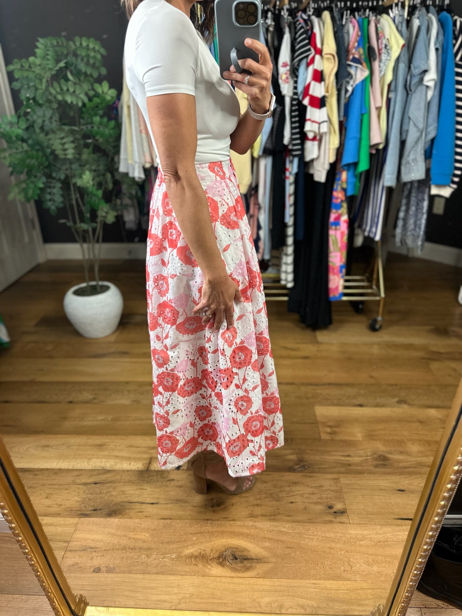 See It My Way Eyelet Floral Skirt-Skirts-Entro-Anna Kaytes Boutique, Women's Fashion Boutique in Grinnell, Iowa