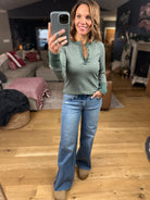 Always About It Ribbed Striped Snap-Detail Long Sleeve-Long Sleeves-Doe & Rae-Anna Kaytes Boutique, Women's Fashion Boutique in Grinnell, Iowa