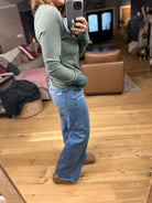 Always About It Ribbed Striped Snap-Detail Long Sleeve-Long Sleeves-Doe & Rae-Anna Kaytes Boutique, Women's Fashion Boutique in Grinnell, Iowa