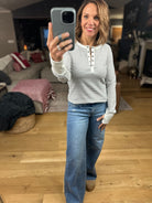 Always About It Ribbed Striped Snap-Detail Long Sleeve-Long Sleeves-Doe & Rae-Anna Kaytes Boutique, Women's Fashion Boutique in Grinnell, Iowa