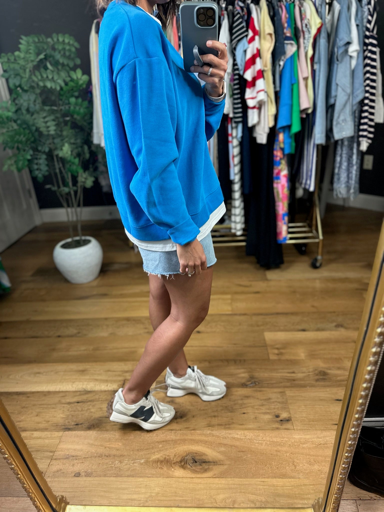 Be Right Back Faux-Layered Crewneck Sweatshirt-Sweaters-By Together-Anna Kaytes Boutique, Women's Fashion Boutique in Grinnell, Iowa