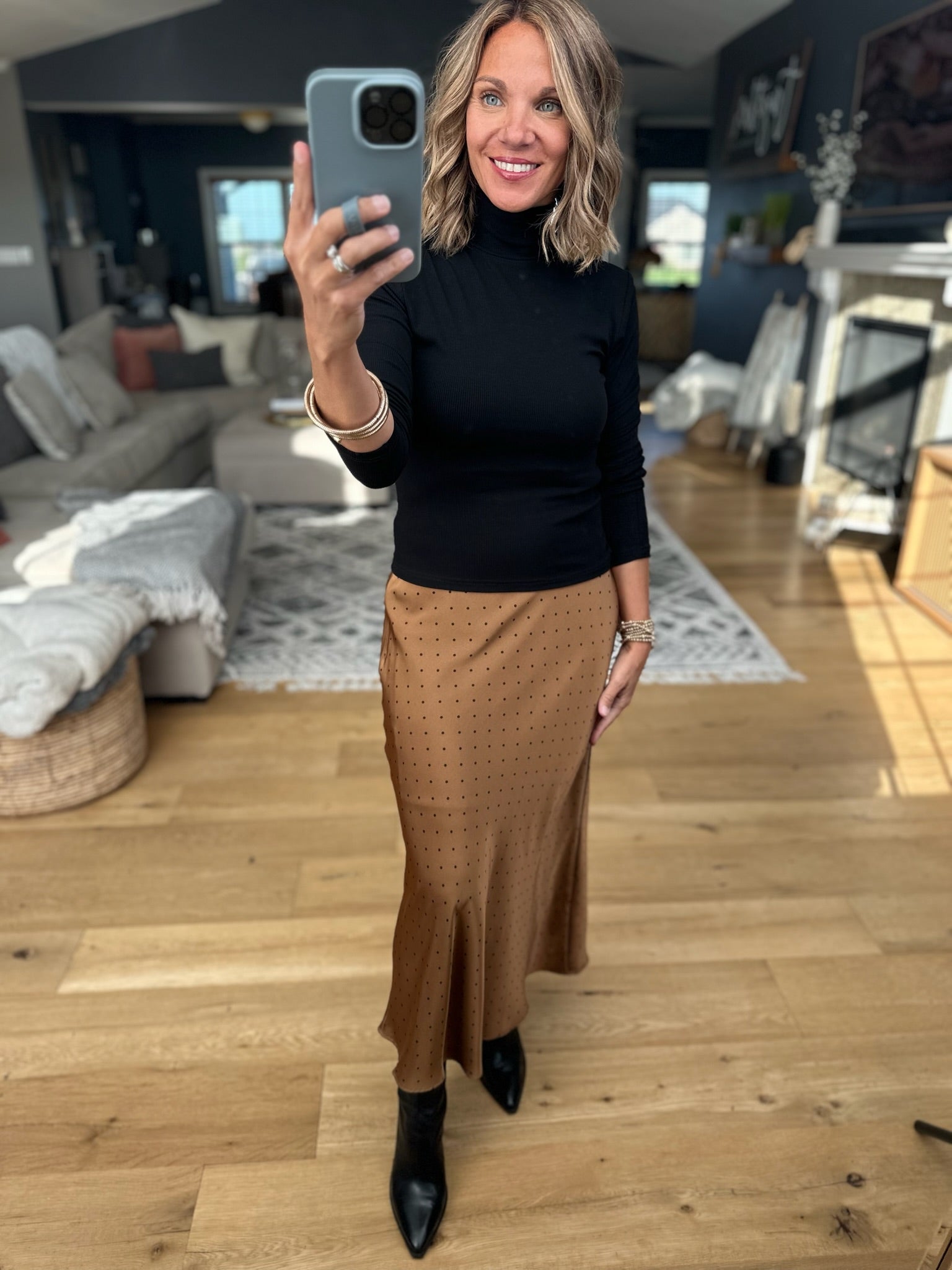 Just Passing Through Polka Dot Skirt-Wishlist-Anna Kaytes Boutique, Women's Fashion Boutique in Grinnell, Iowa