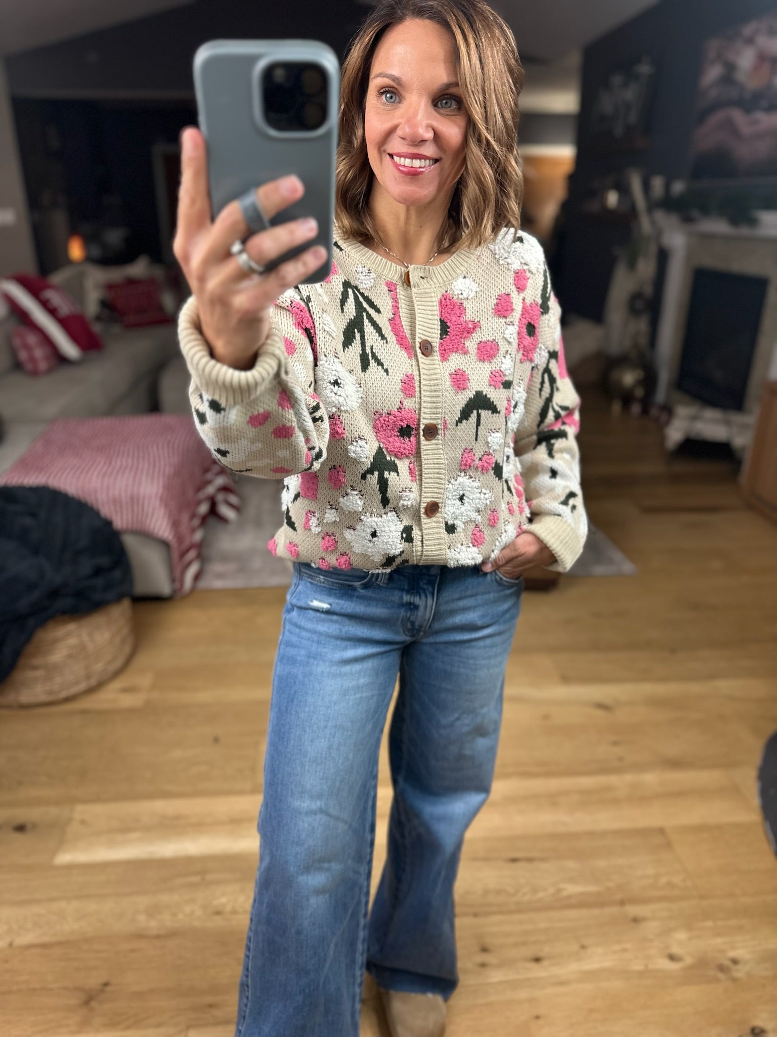 Sweetest Meadow Button Cardigan-Sweaters-Anniewear-Anna Kaytes Boutique, Women's Fashion Boutique in Grinnell, Iowa