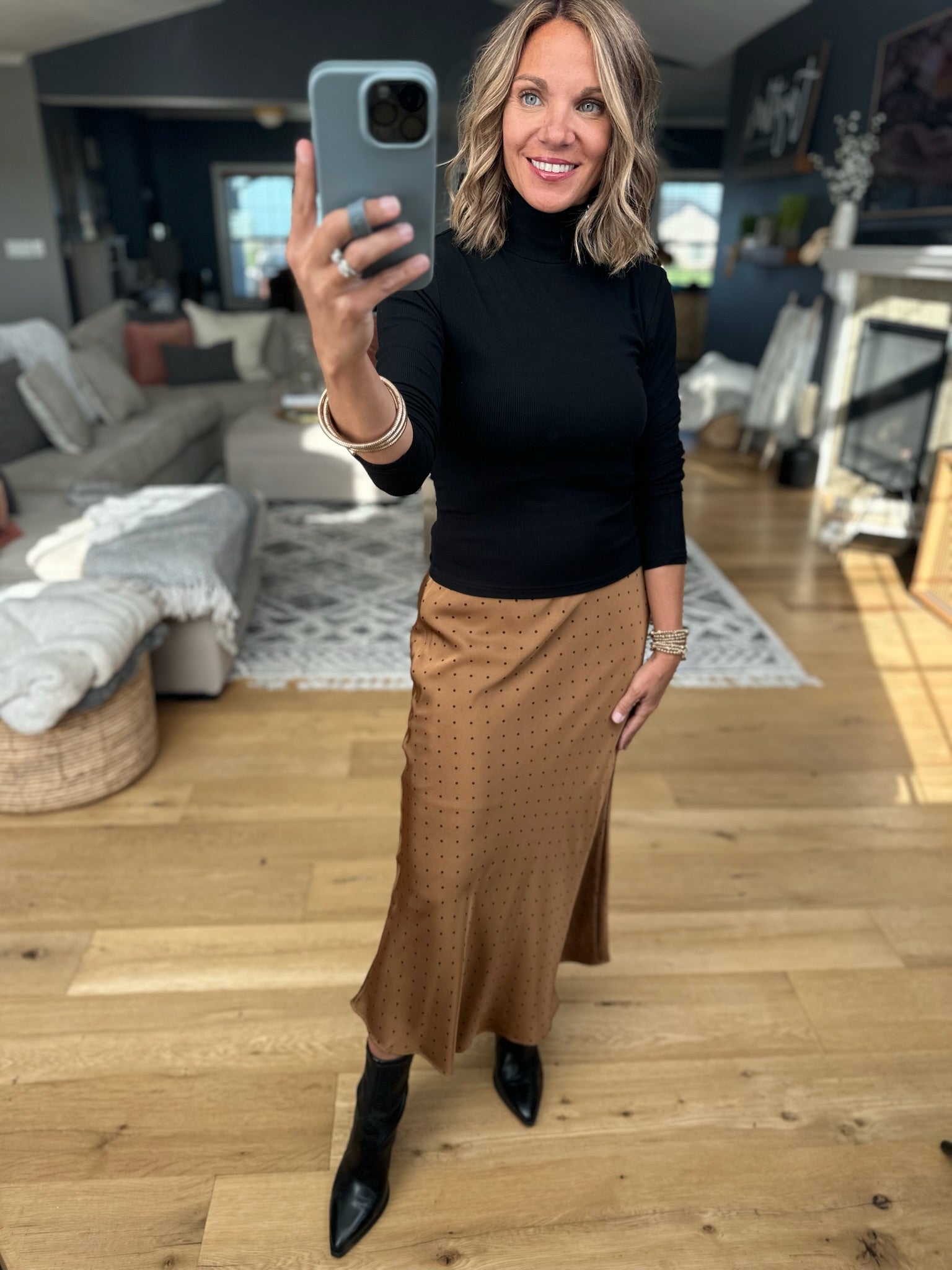 Just Passing Through Polka Dot Skirt-Wishlist-Anna Kaytes Boutique, Women's Fashion Boutique in Grinnell, Iowa