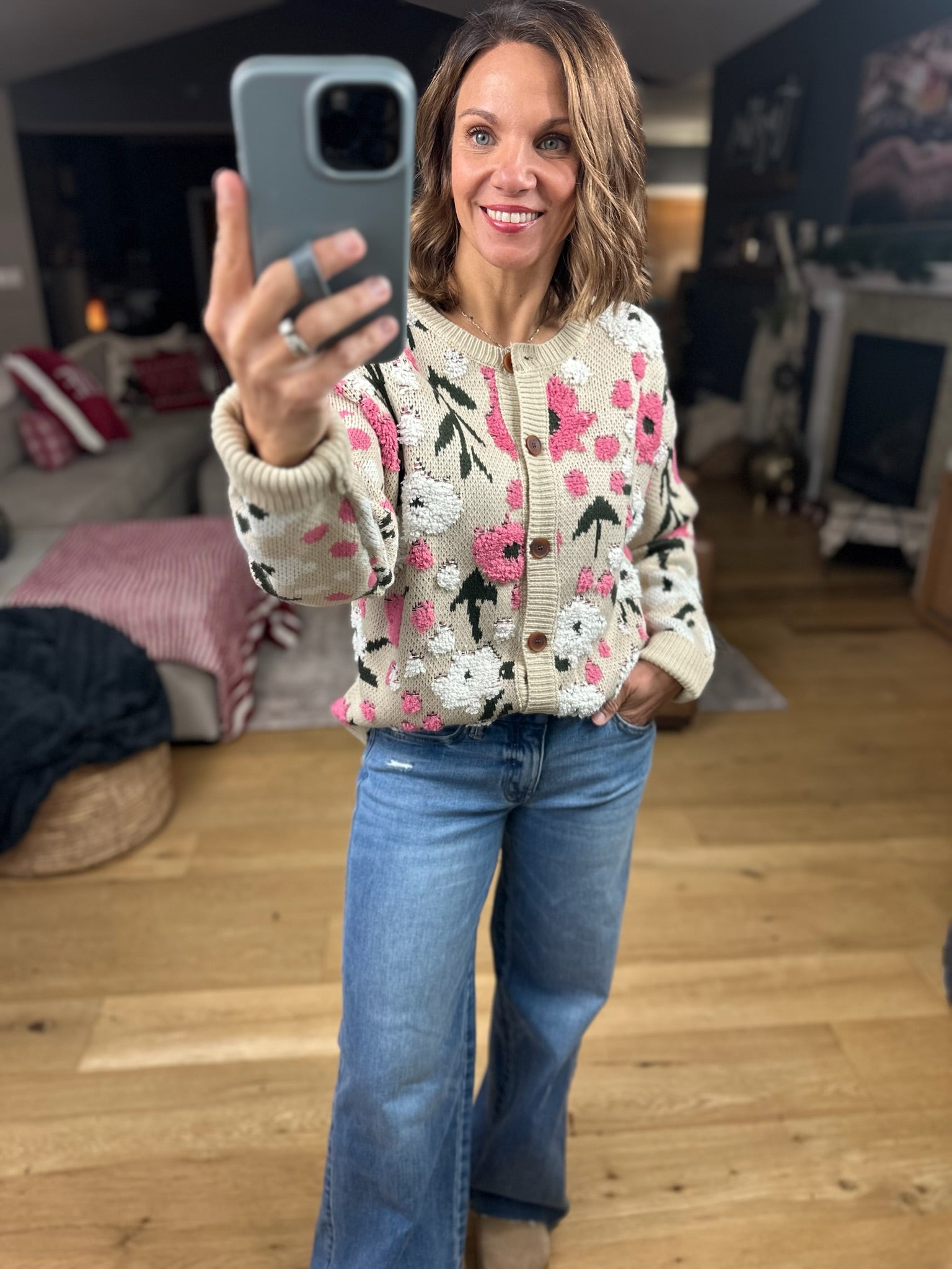 Sweetest Meadow Button Cardigan-Sweaters-Anniewear-Anna Kaytes Boutique, Women's Fashion Boutique in Grinnell, Iowa