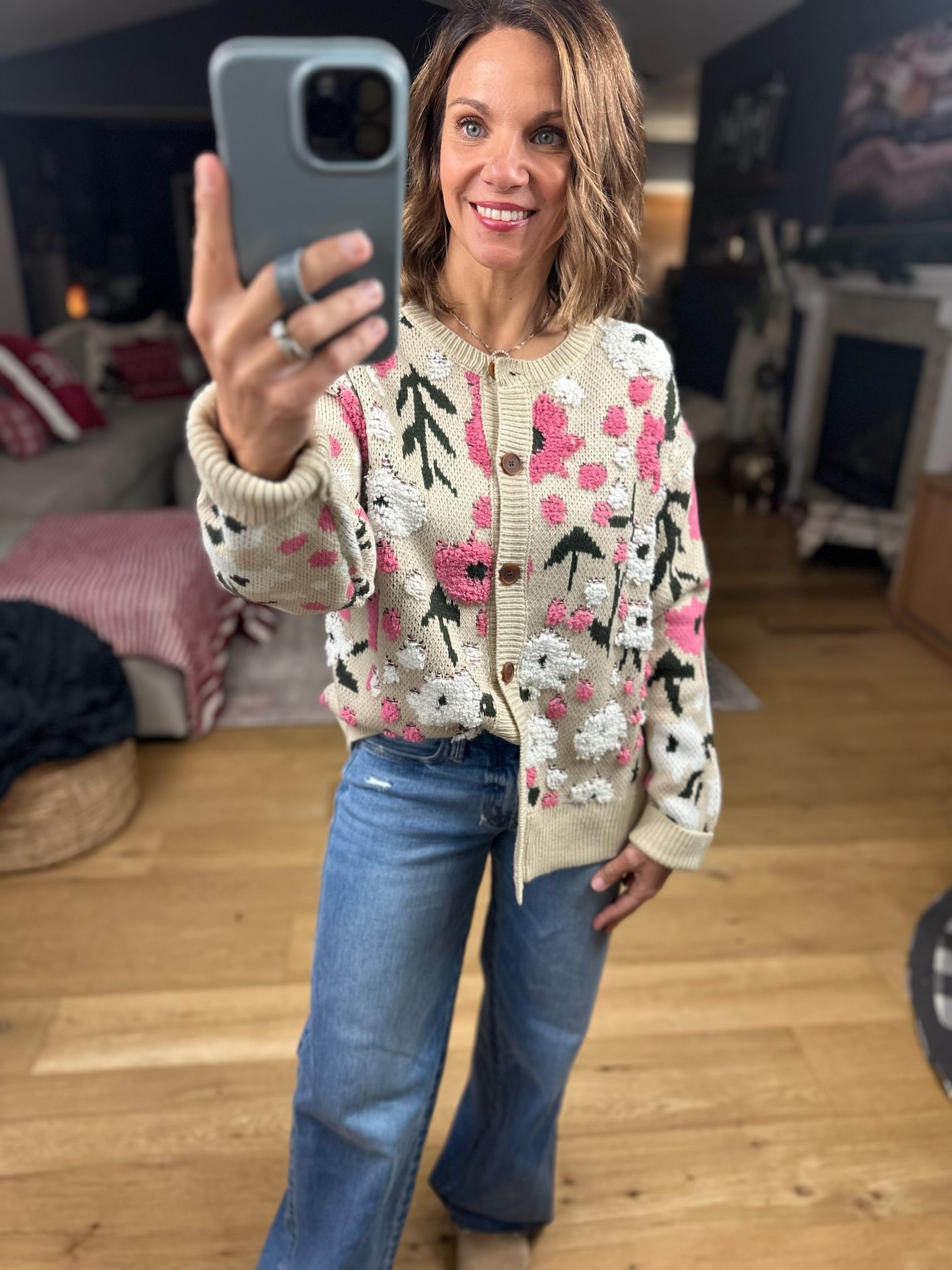 Sweetest Meadow Button Cardigan-Sweaters-Anniewear-Anna Kaytes Boutique, Women's Fashion Boutique in Grinnell, Iowa