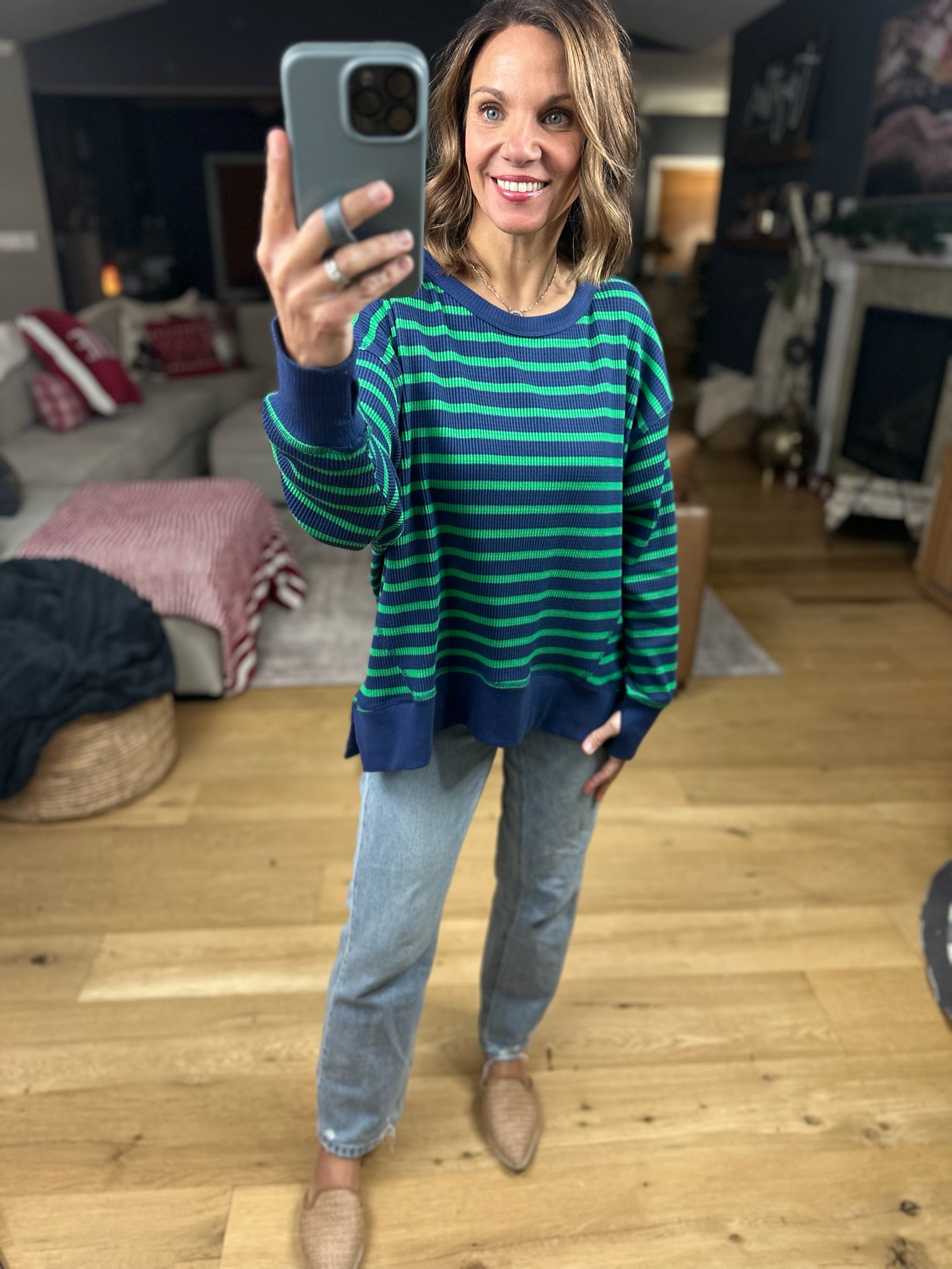 Only Imagine Flowy Waffle Crew-Long Sleeves-By Together-Anna Kaytes Boutique, Women's Fashion Boutique in Grinnell, Iowa