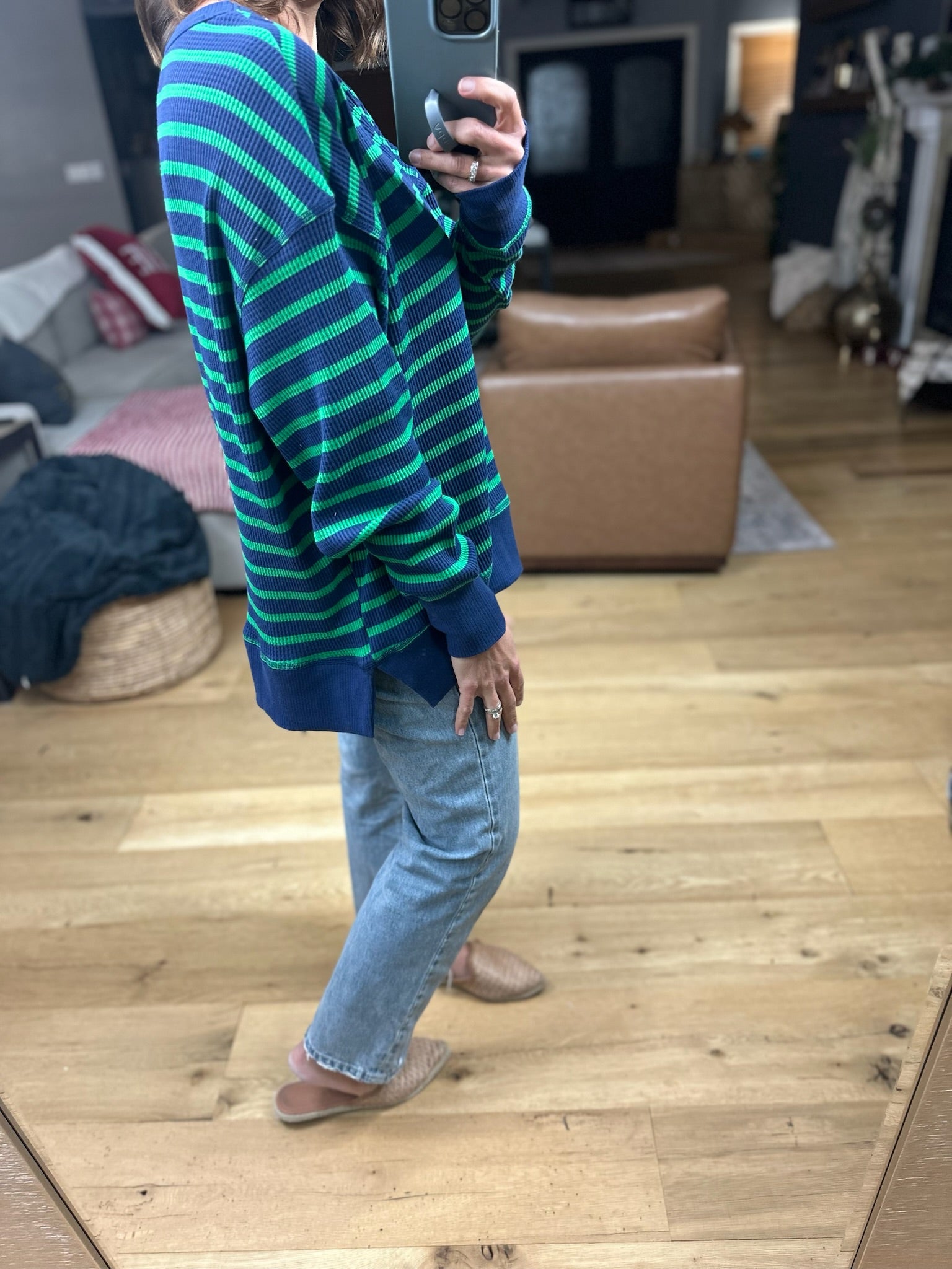 Only Imagine Flowy Waffle Crew-Long Sleeves-By Together-Anna Kaytes Boutique, Women's Fashion Boutique in Grinnell, Iowa