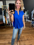 Moving Mountains V-Neck Top - Multiple Options-Short Sleeves-Blu Pepper TB8456-Anna Kaytes Boutique, Women's Fashion Boutique in Grinnell, Iowa