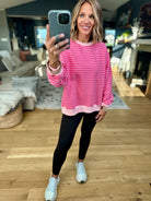Home In The Fall Striped Crewneck-Wishlist-Anna Kaytes Boutique, Women's Fashion Boutique in Grinnell, Iowa