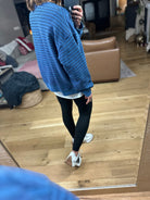 Home In The Fall Striped Crewneck-Sweaters-Wishlist-Anna Kaytes Boutique, Women's Fashion Boutique in Grinnell, Iowa